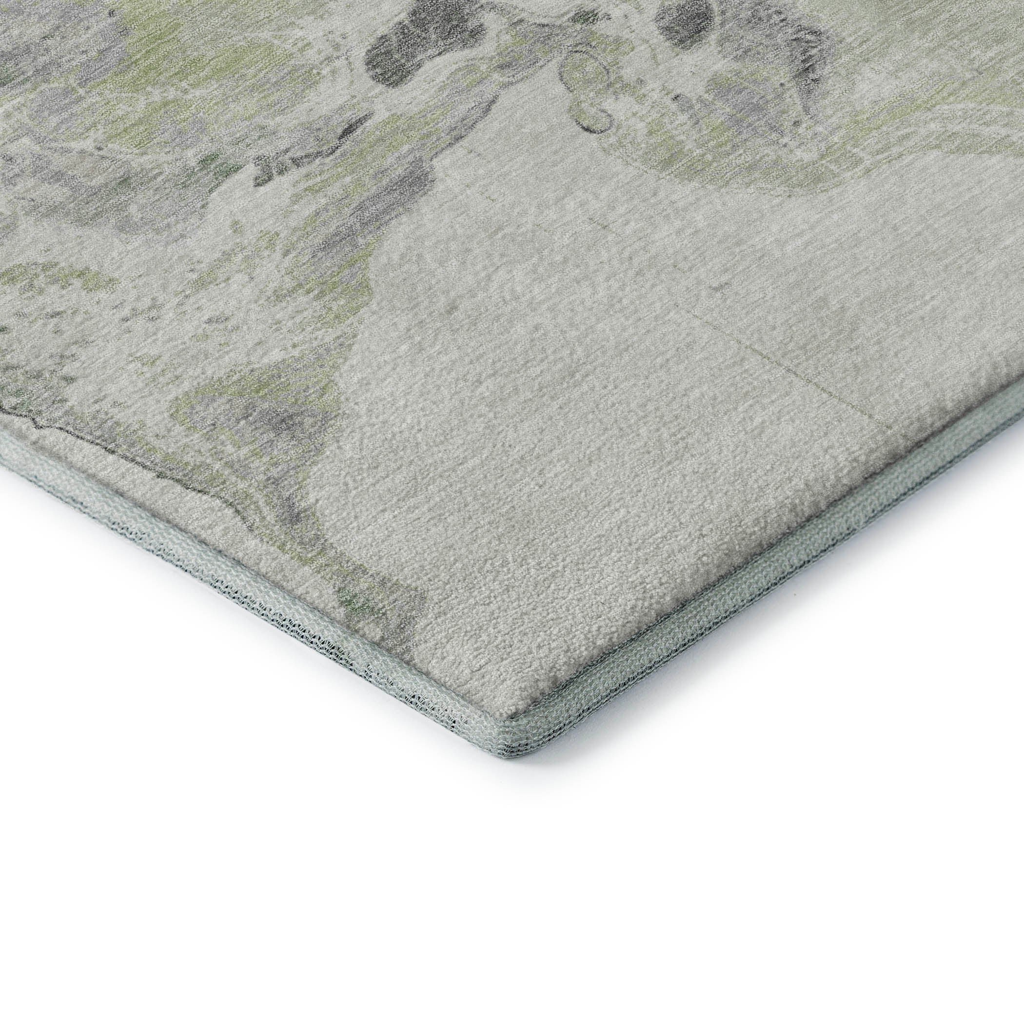 Split Machine Washable Transitional Aloe Green Rug 1'8" x 2'6" #shape_Rectangle
