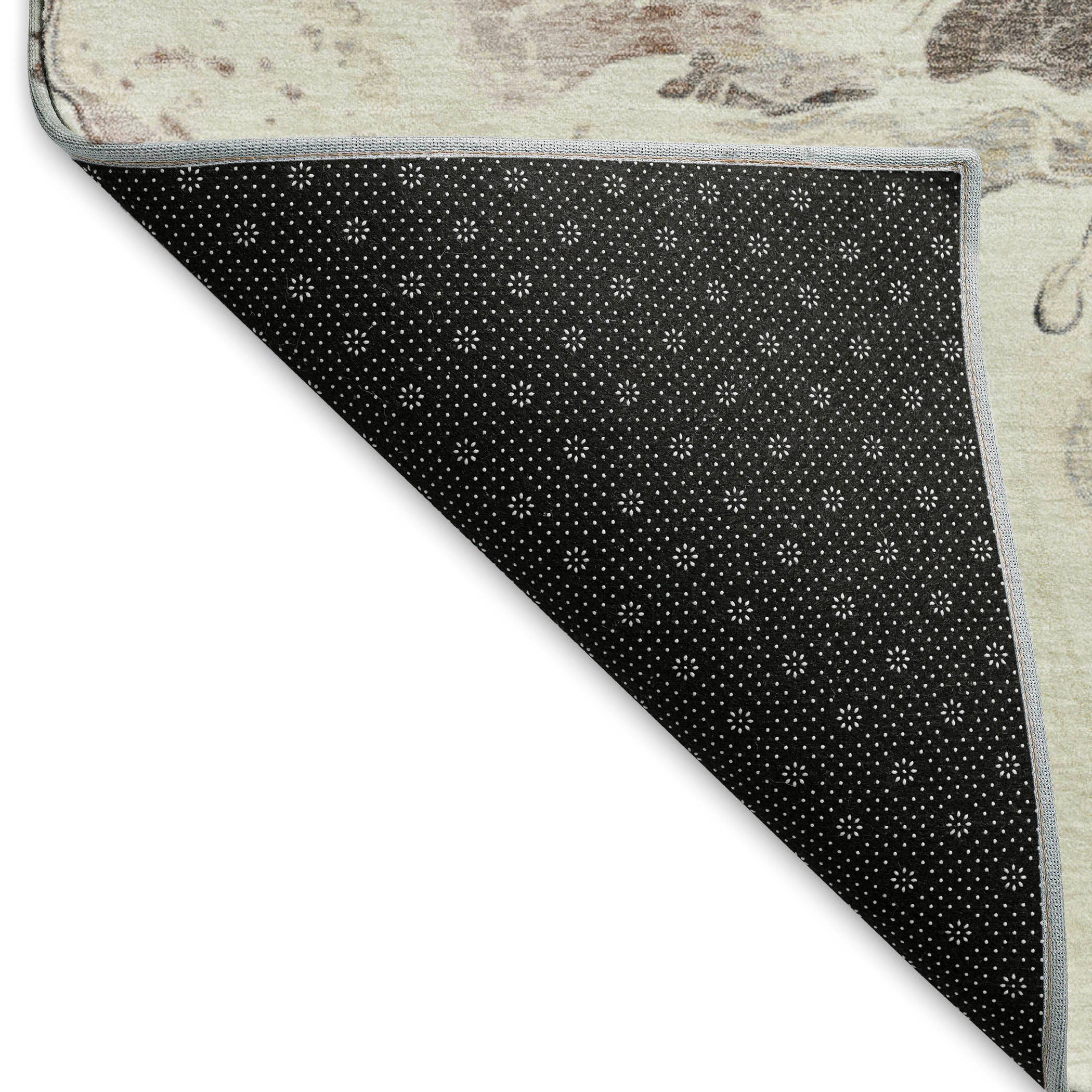 Split Machine Washable Transitional Beige Brown Rug 1'8" x 2'6" #shape_Rectangle