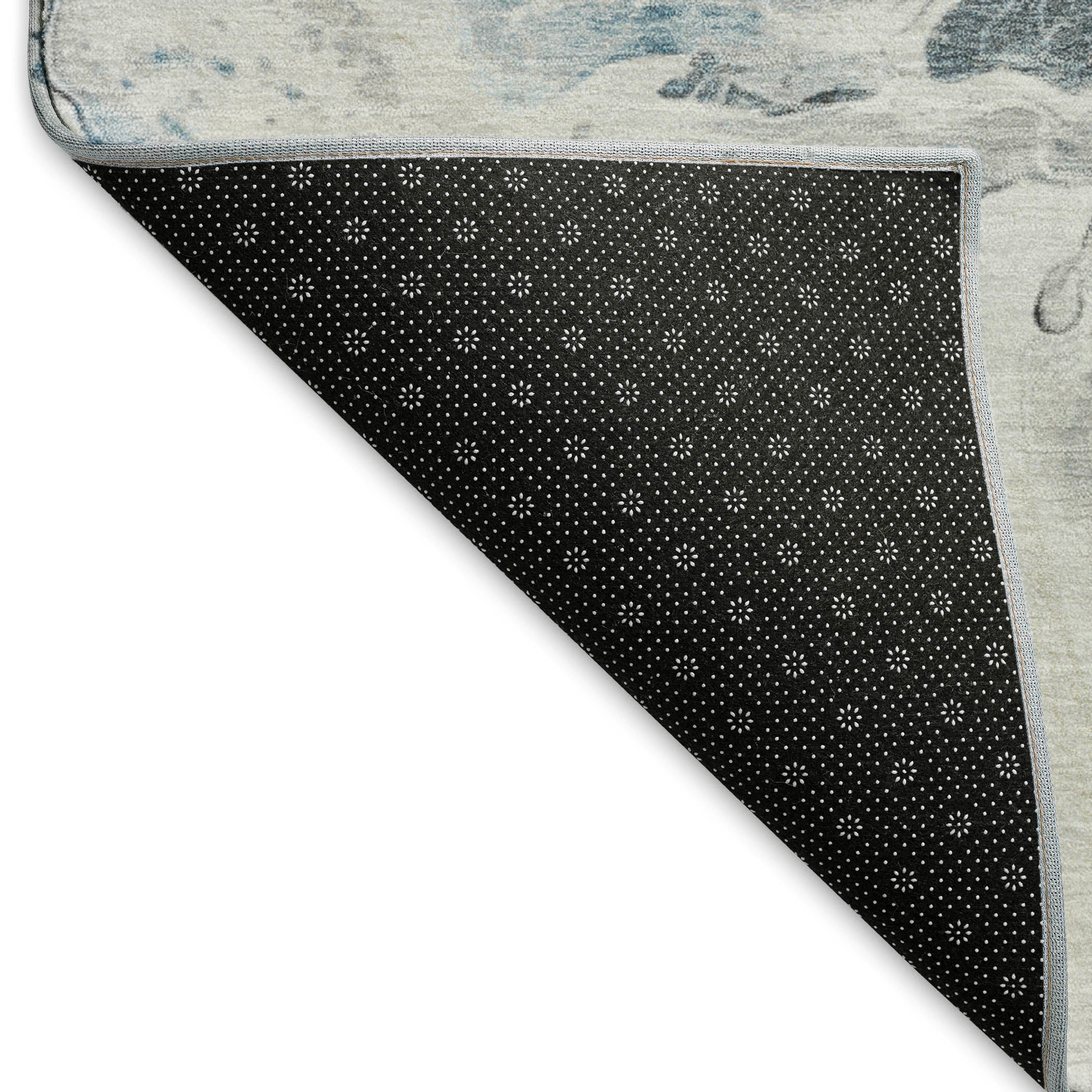 Split Machine Washable Transitional Gray Rug 1'8" x 2'6" #shape_Rectangle
