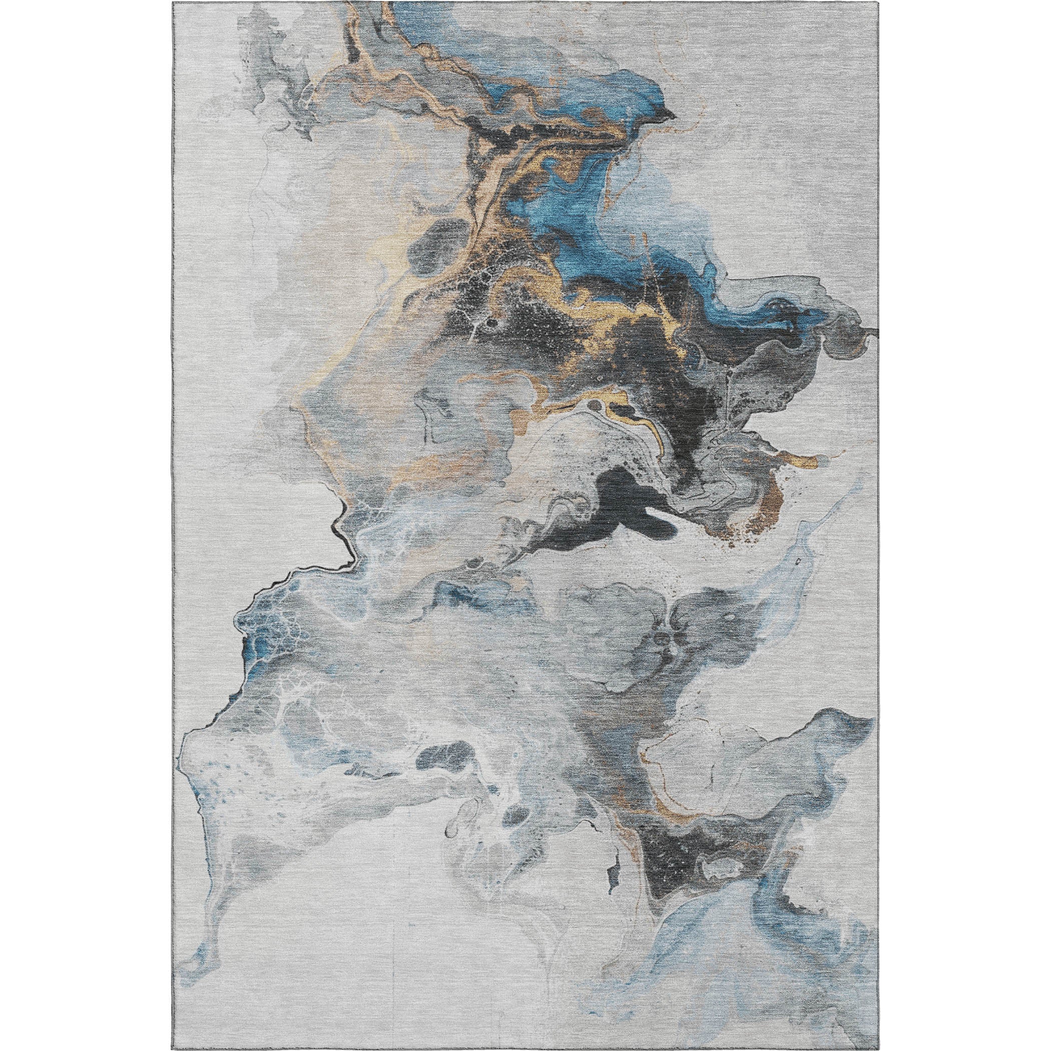 Split Machine Washable Transitional Gray Rug 2'6" x 3'10" #shape_Rectangle