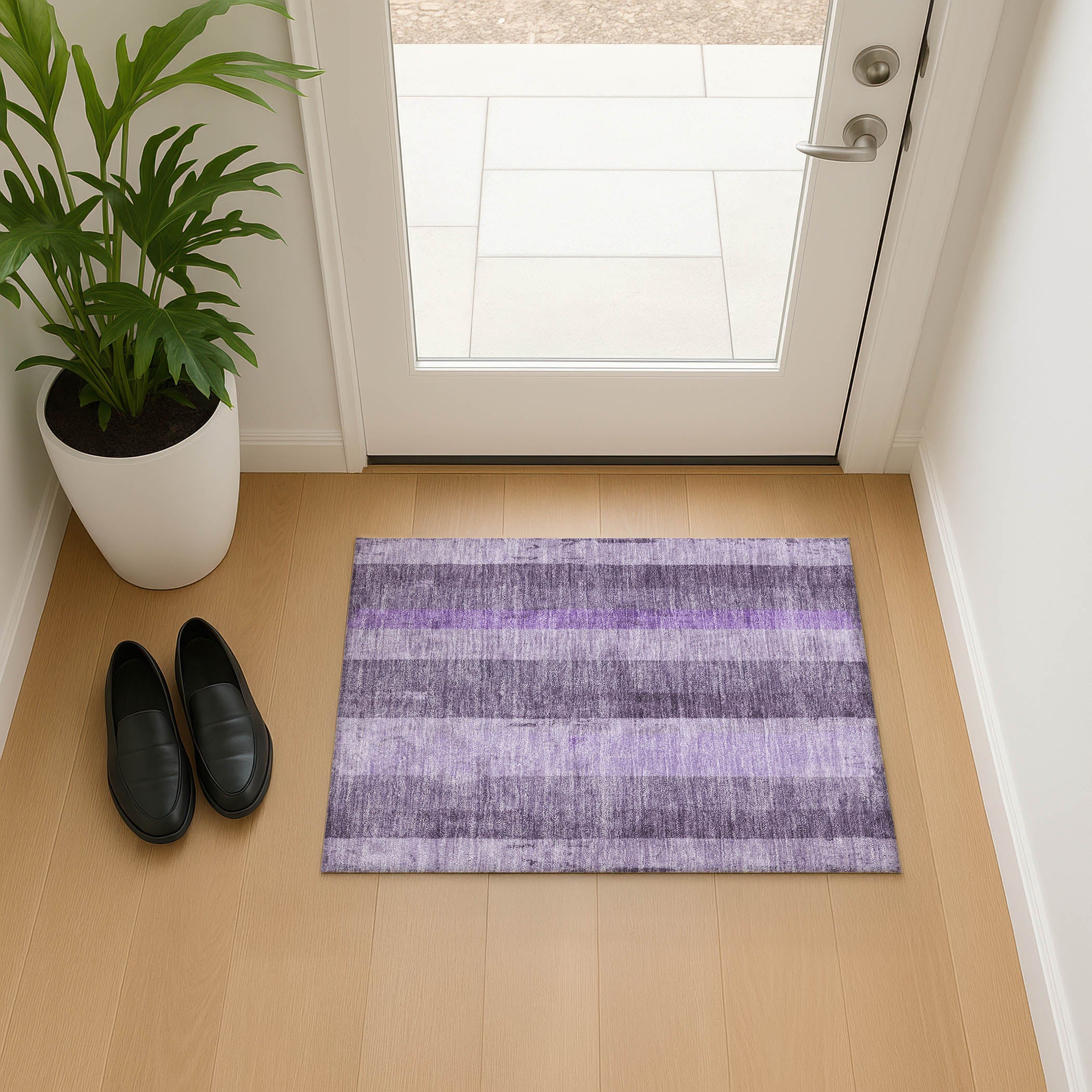 Antigua Machine Washable Transitional Purple Rug 1'8" x 2'6" #shape_Rectangle