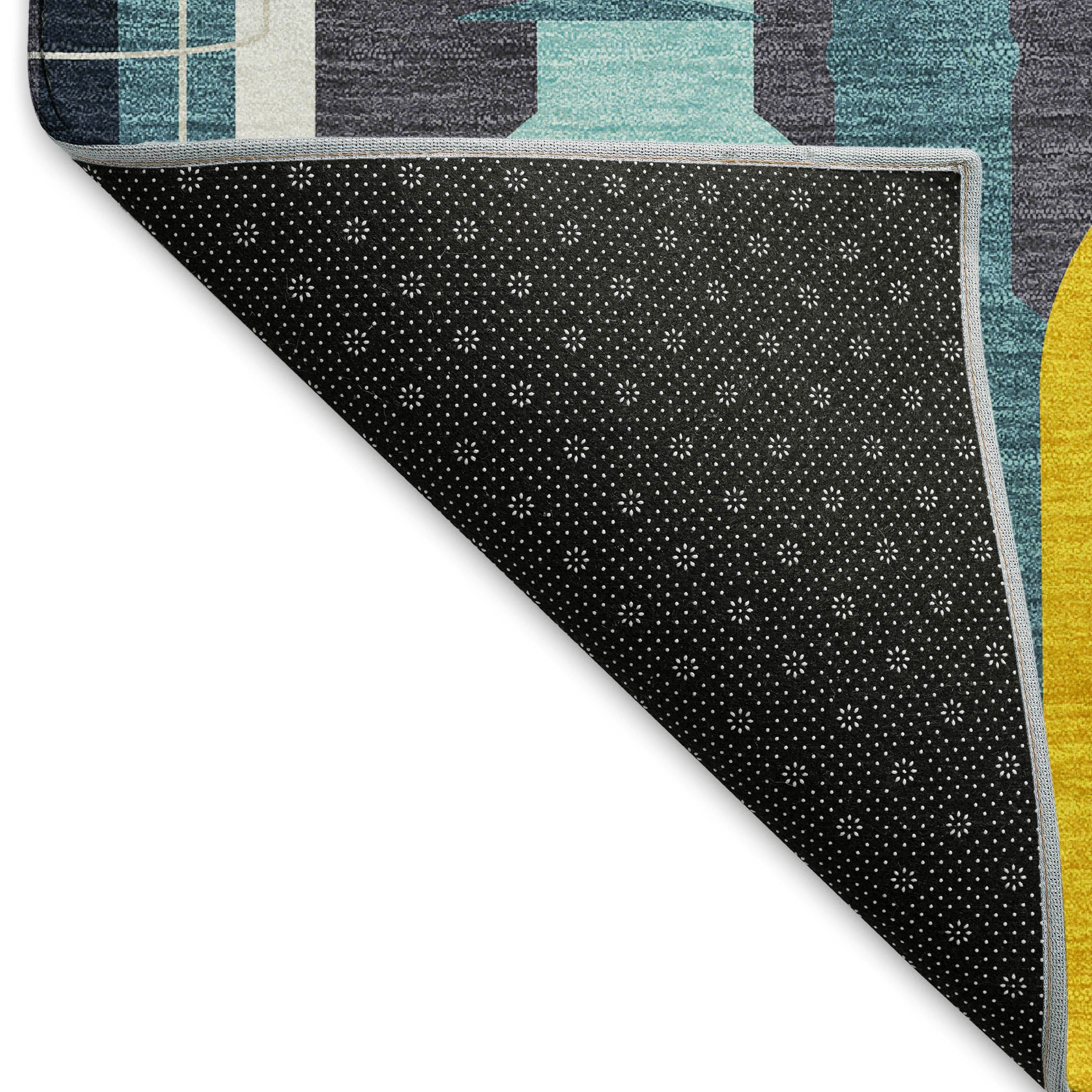 Lisbon Machine Washable Kitchen Blue Rug 1'8" x 2'6" #shape_Rectangle