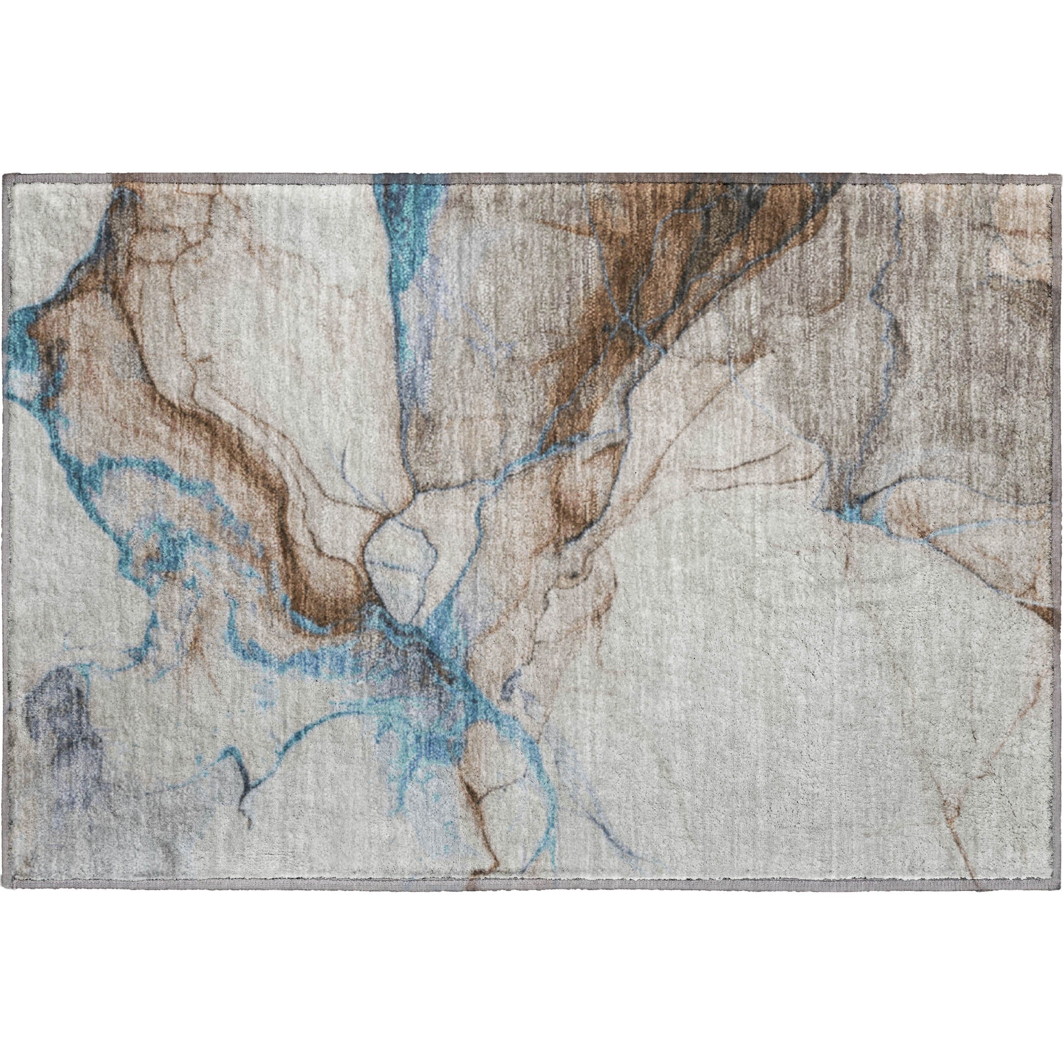 Bruges Machine Washable Transitional Beige Brown Rug 1'8" x 2'6" #shape_Rectangle