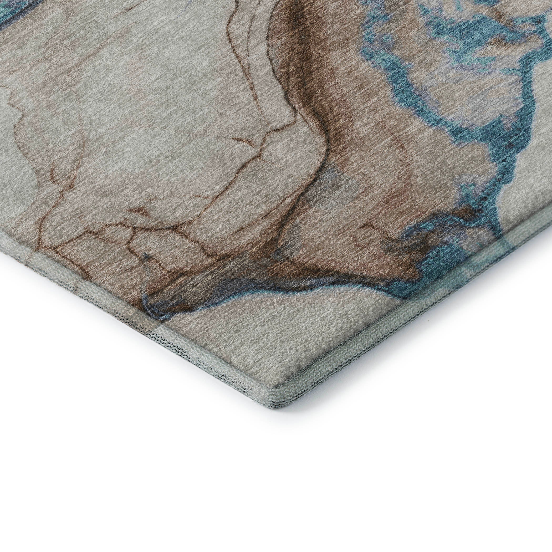 Bruges Machine Washable Transitional Beige Brown Rug 1'8" x 2'6" #shape_Rectangle