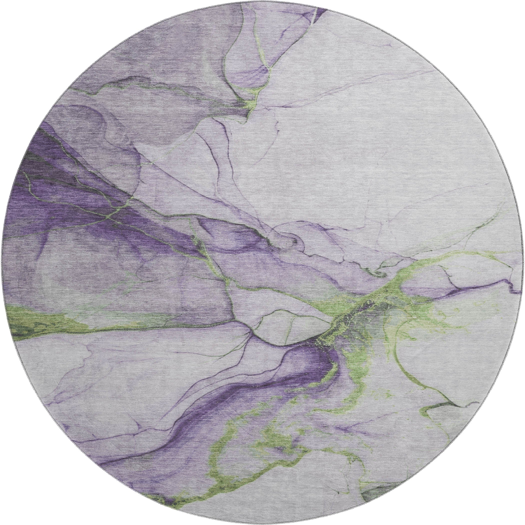 Bruges Machine Washable Transitional Purple Rug 8' x 8' #shape_Round