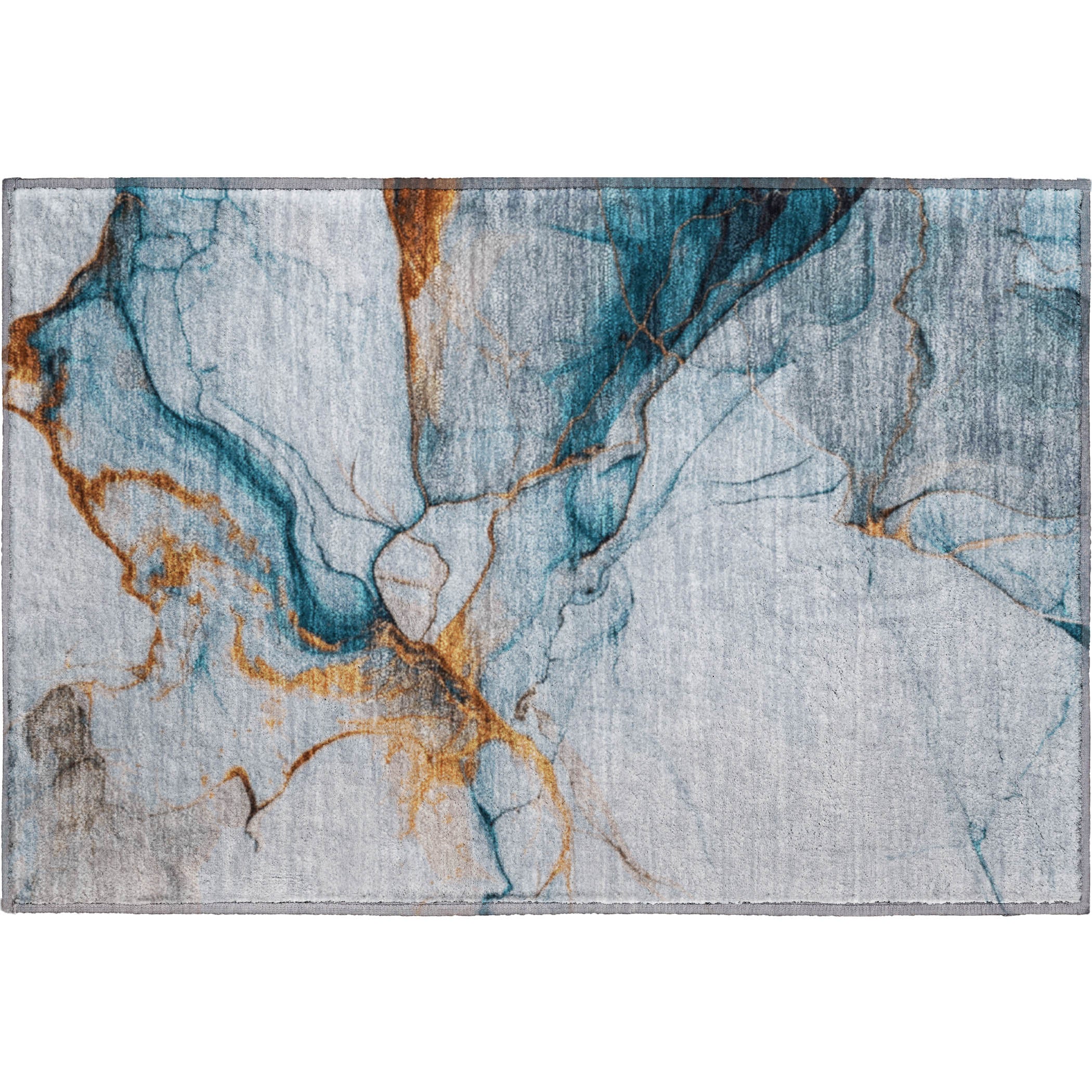 Bruges Machine Washable Transitional Sky Blue Rug 1'8" x 2'6" #shape_Rectangle