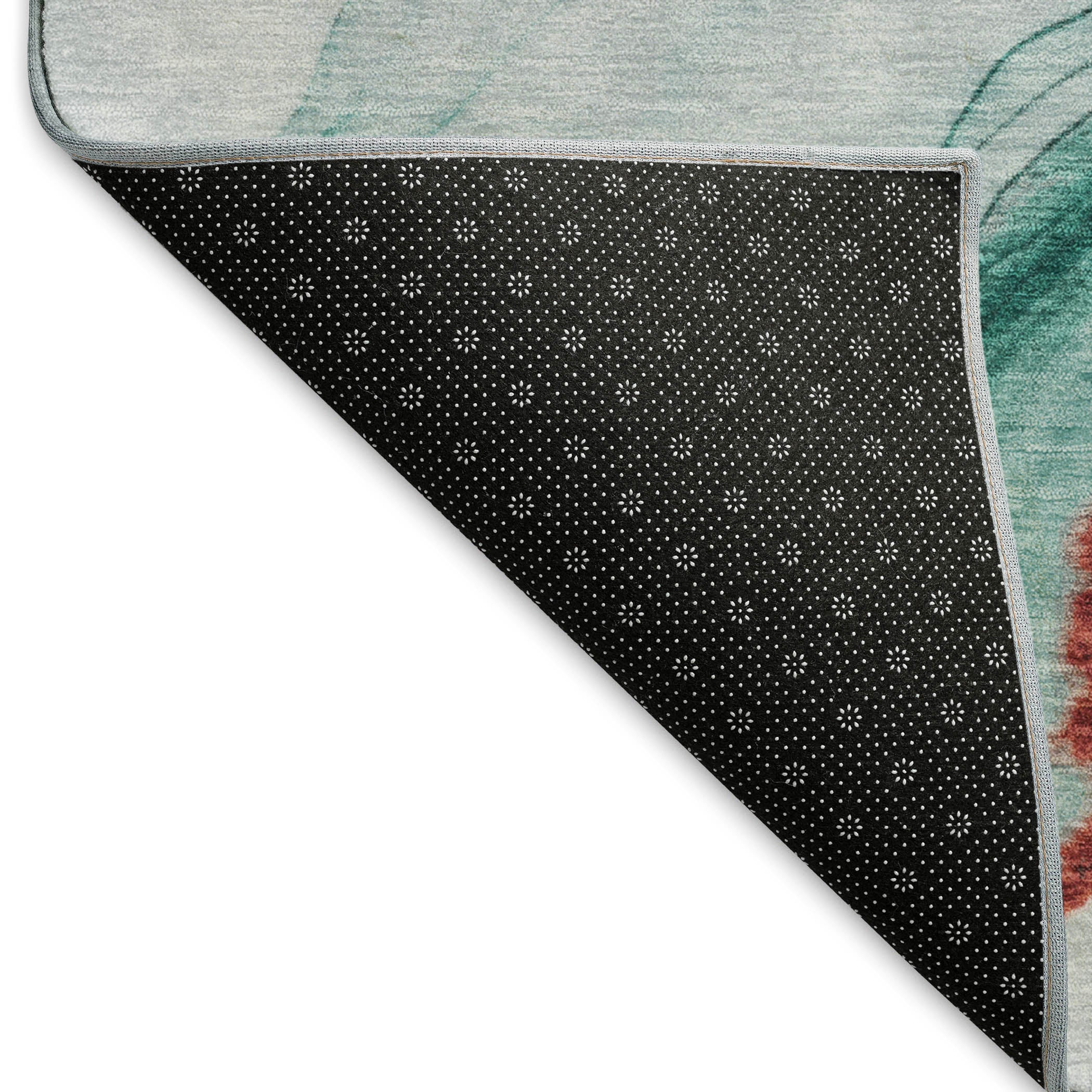 Bruges Machine Washable Transitional Teal Rug 1'8" x 2'6" #shape_Rectangle