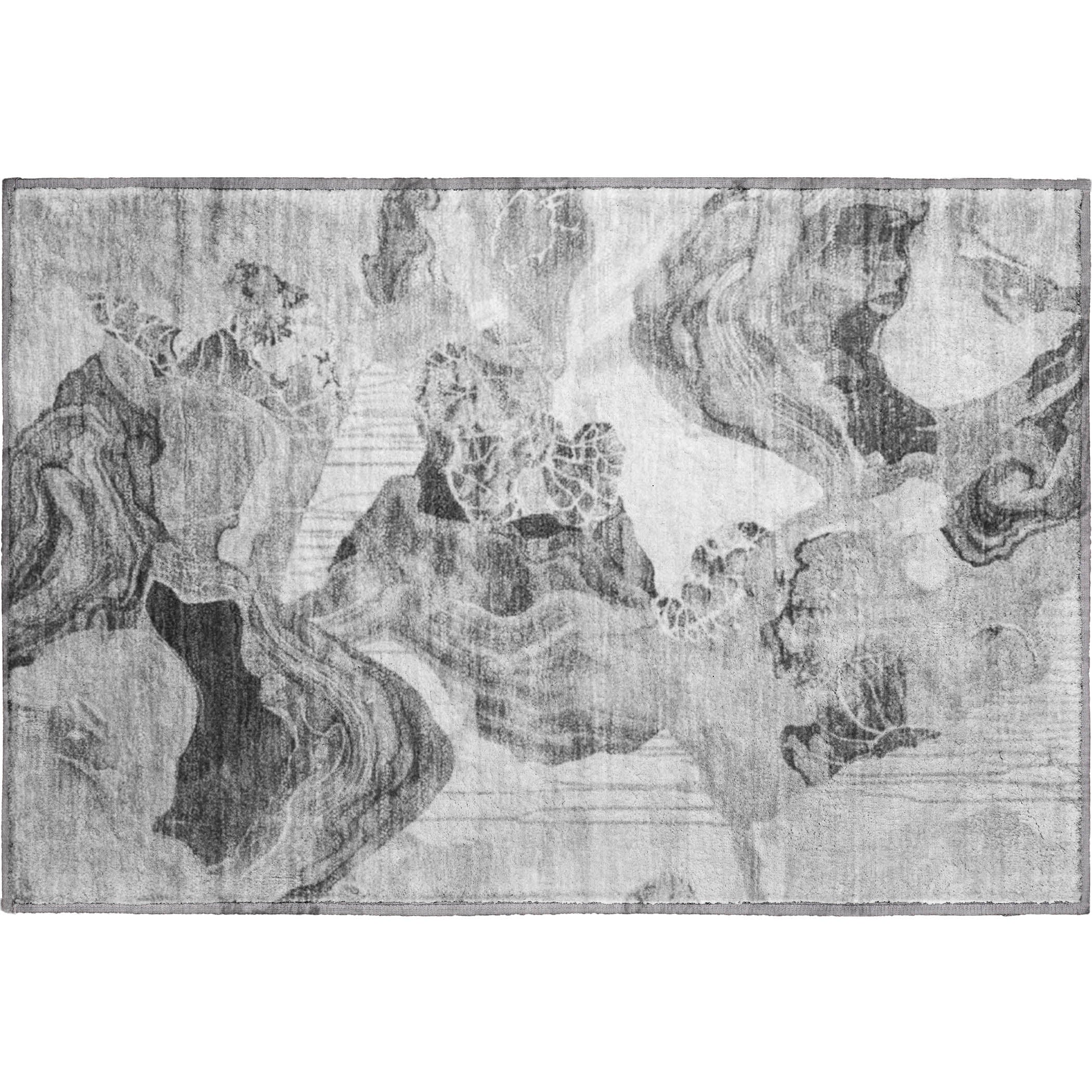 Rome Machine Washable Transitional Gray Rug 1'8" x 2'6" #shape_Rectangle