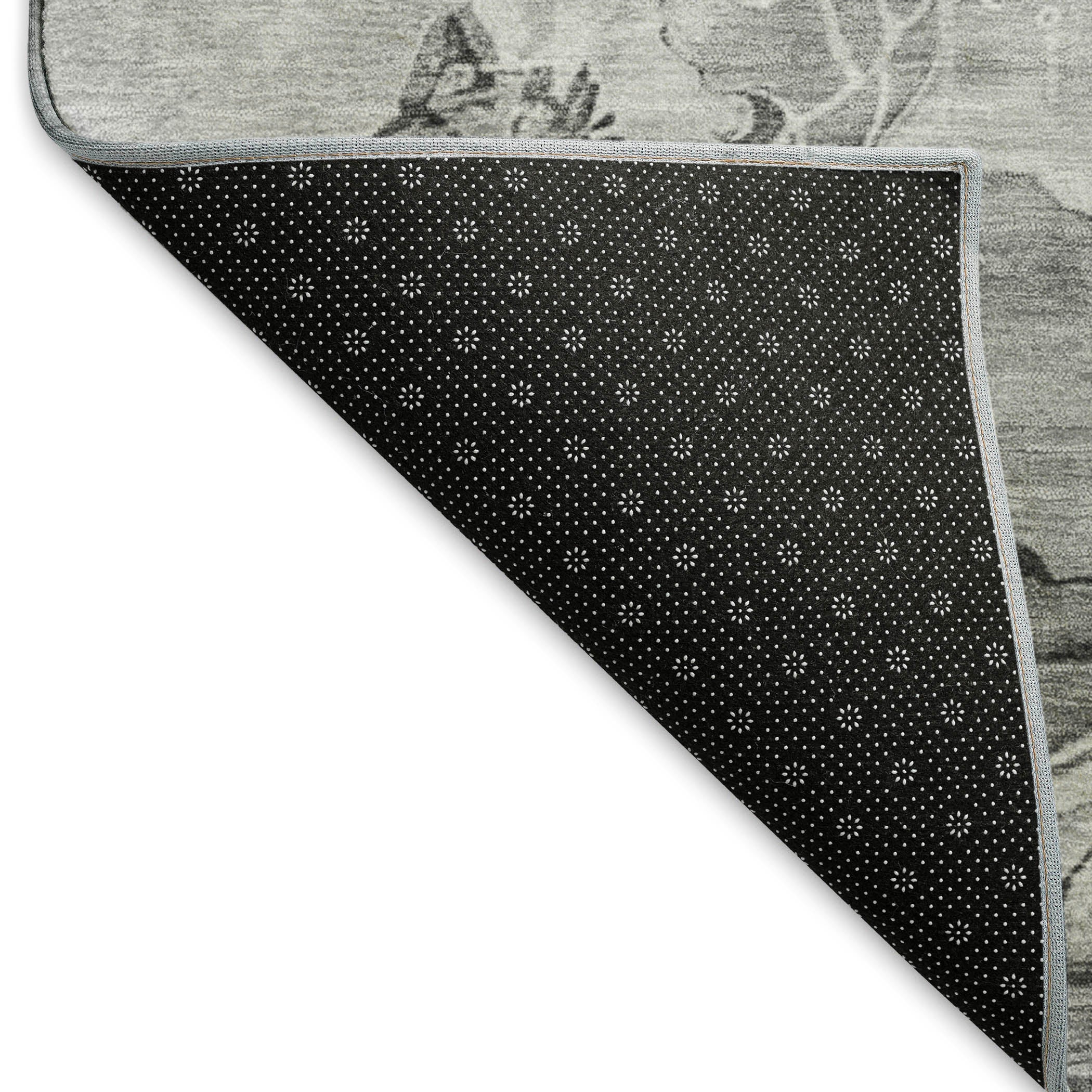Rome Machine Washable Transitional Gray Rug 1'8" x 2'6" #shape_Rectangle