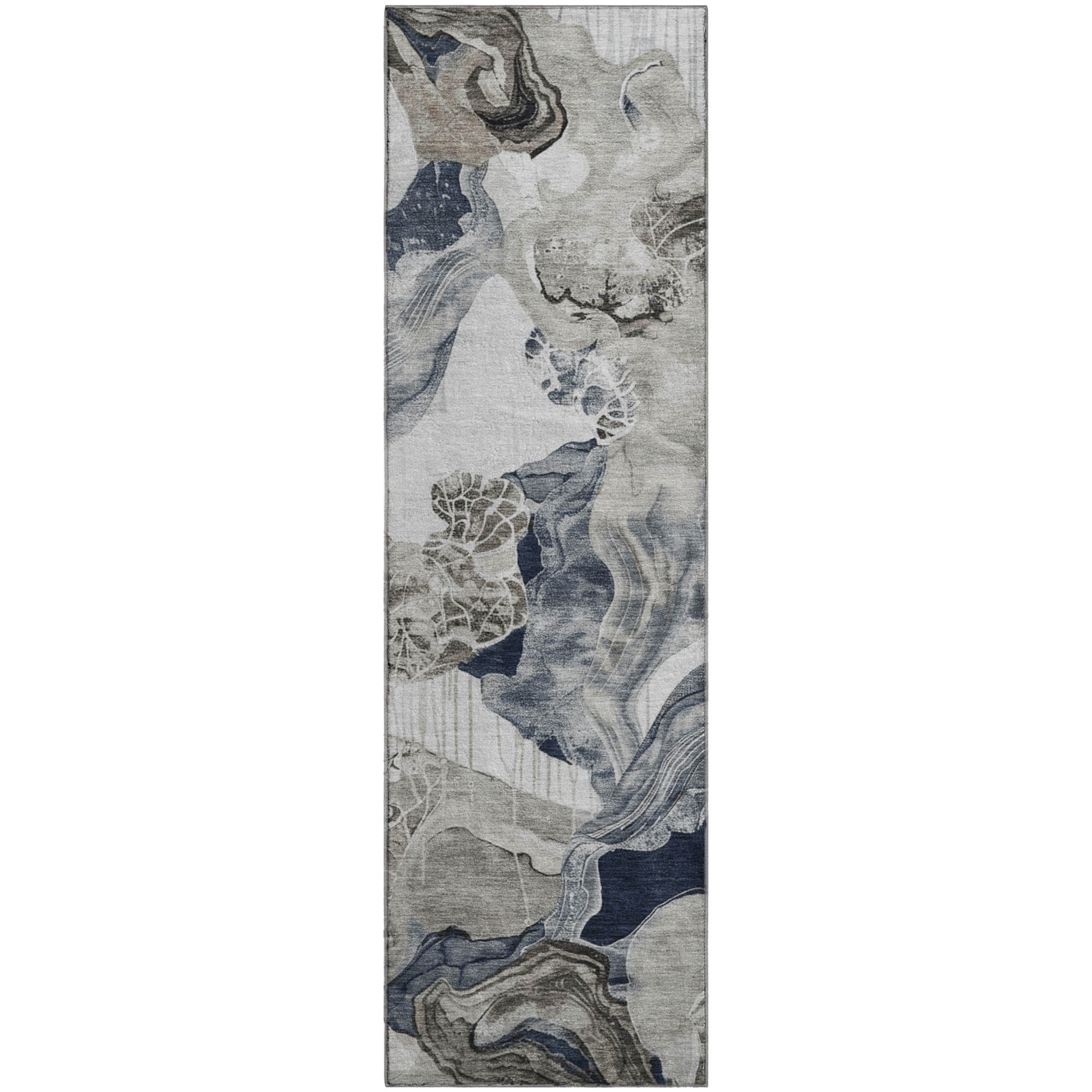 Rome Machine Washable Transitional Ivory Rug 2'3" x 7'6" #shape_Runner
