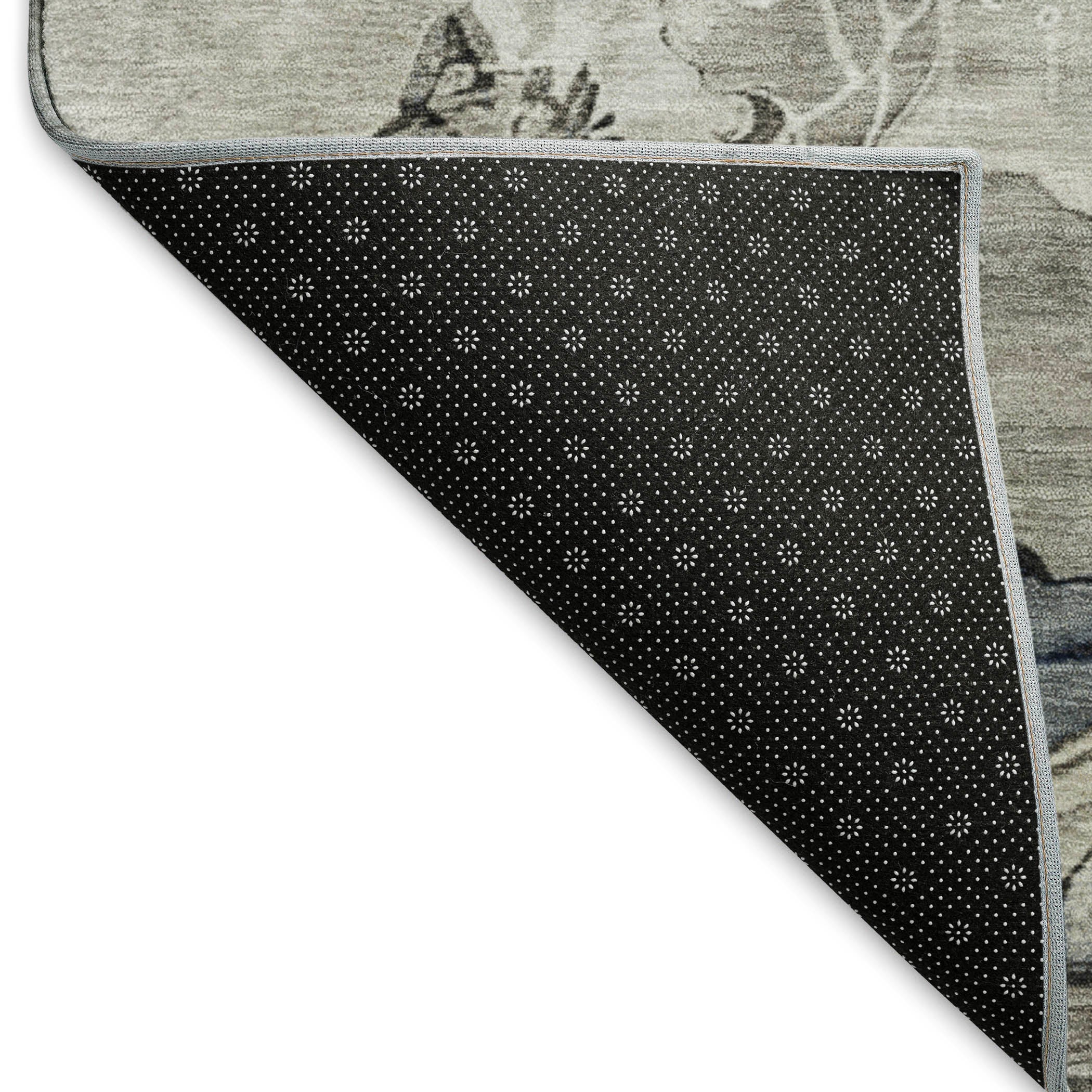 Rome Machine Washable Transitional Ivory Rug 1'8" x 2'6" #shape_Rectangle