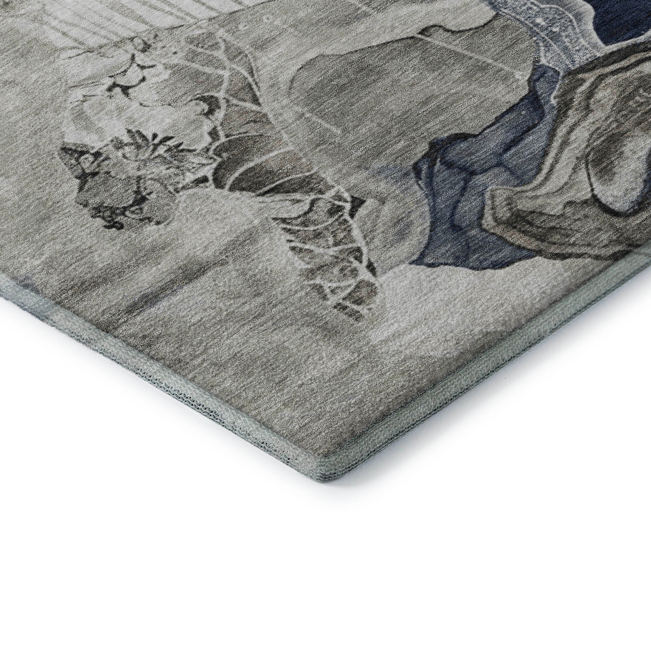 Rome Machine Washable Transitional Ivory Rug 1'8" x 2'6" #shape_Rectangle