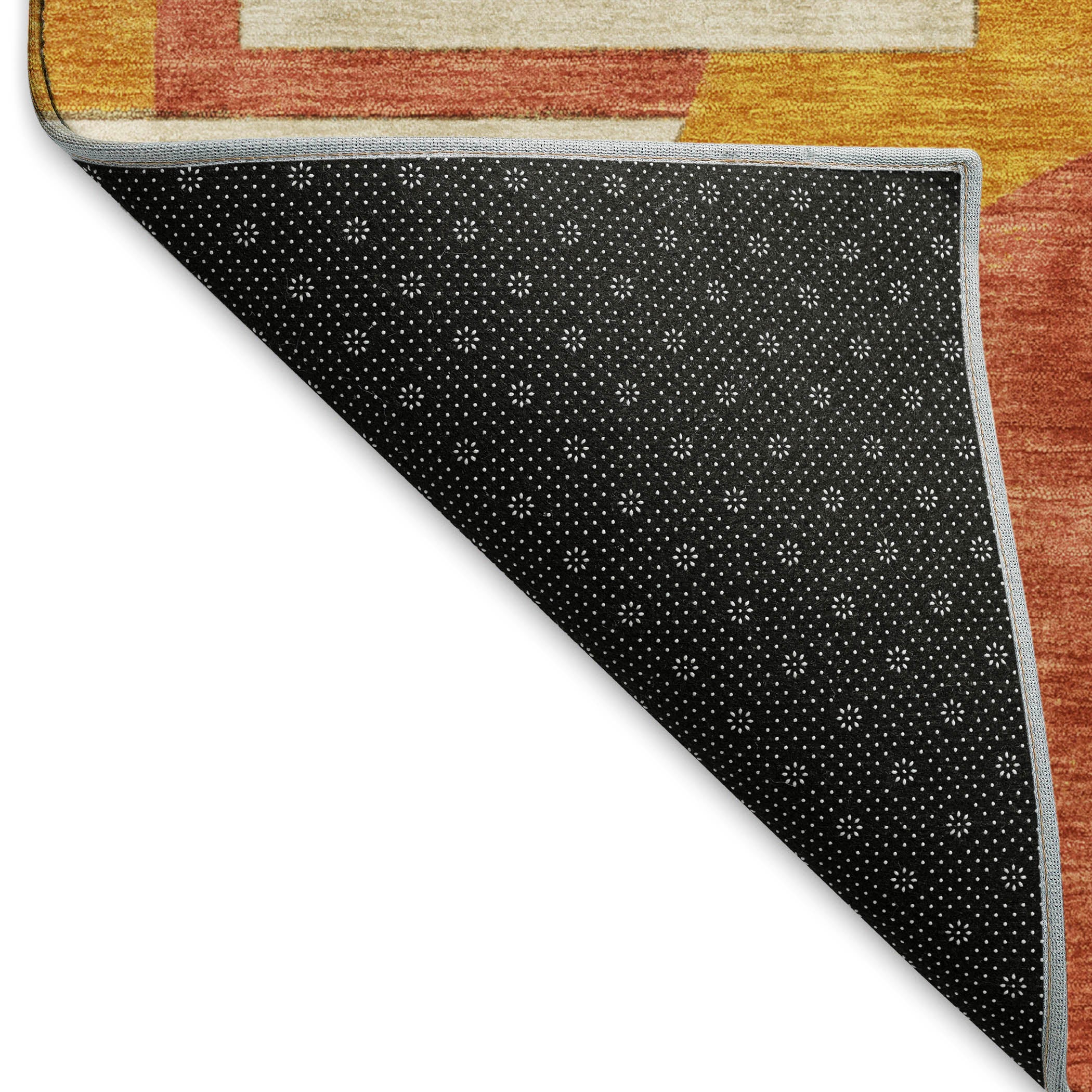 Queenstown Machine Washable Transitional Coral Orange Rug 1'8" x 2'6" #shape_Rectangle