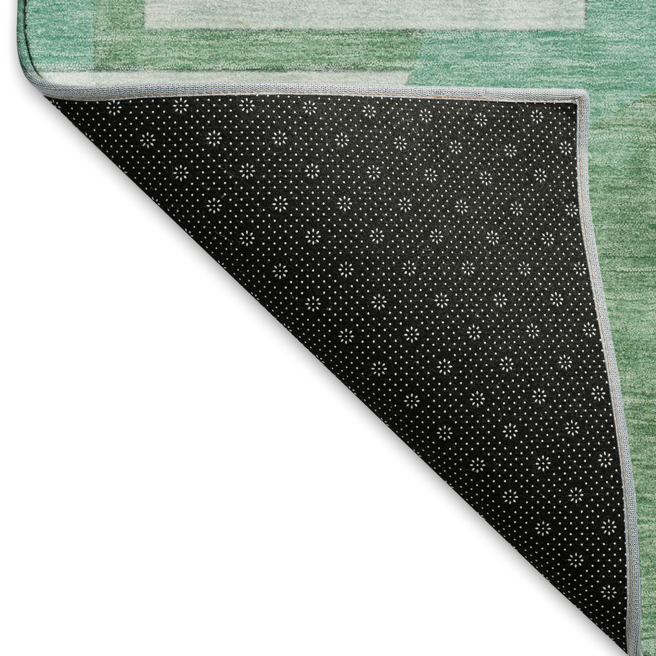 Queenstown Machine Washable Transitional Green Rug 1'8" x 2'6" #shape_Rectangle