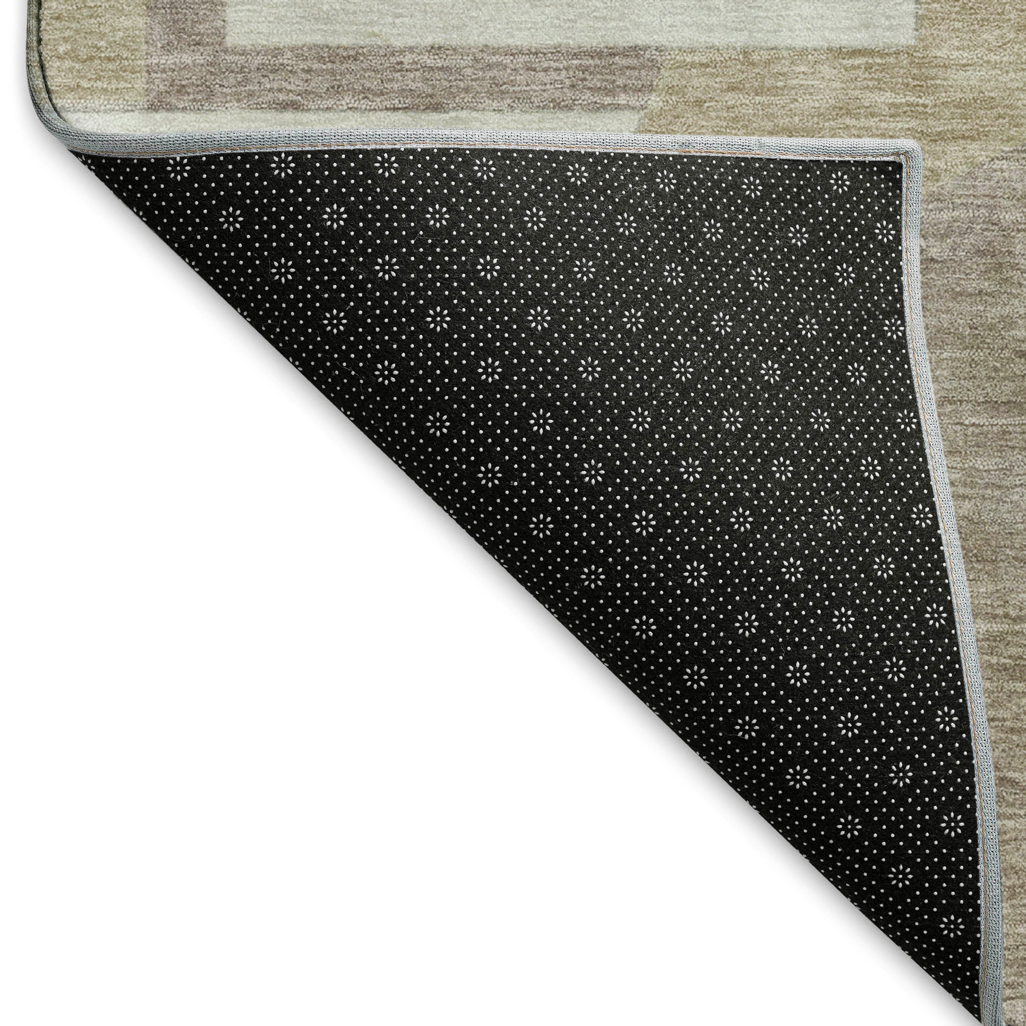 Queenstown Machine Washable Transitional Khaki Brown Rug 1'8" x 2'6" #shape_Rectangle