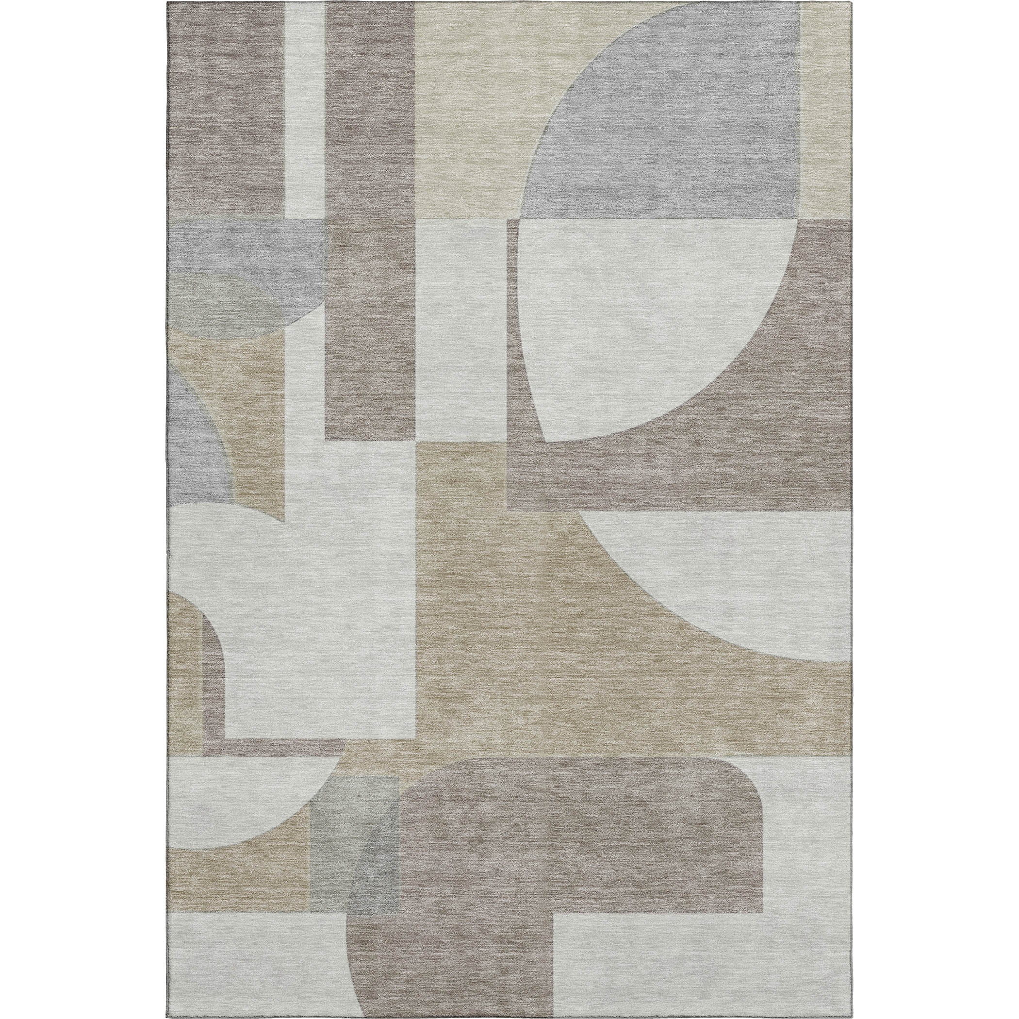 Queenstown Machine Washable Transitional Khaki Brown Rug 2'6" x 3'10" #shape_Rectangle