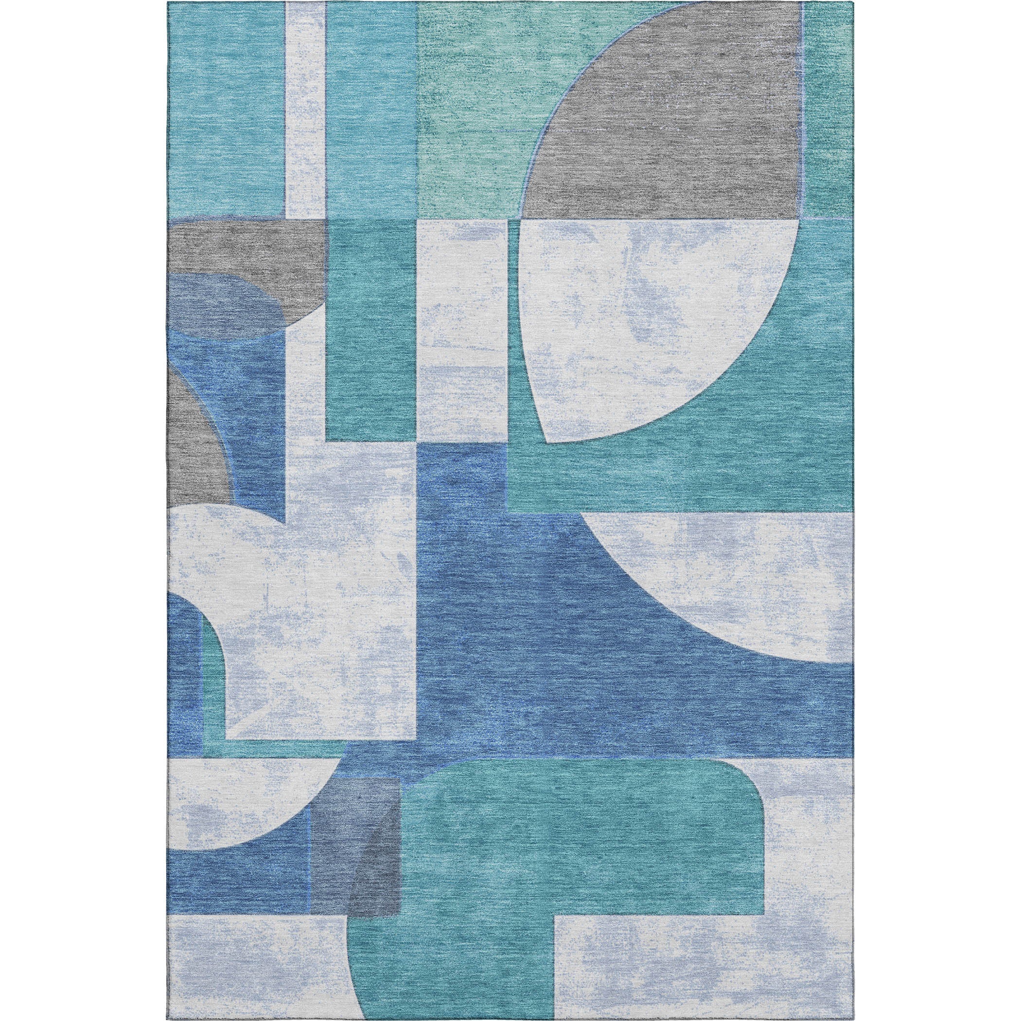 Queenstown Machine Washable Transitional Teal Rug 2'6" x 3'10" #shape_Rectangle