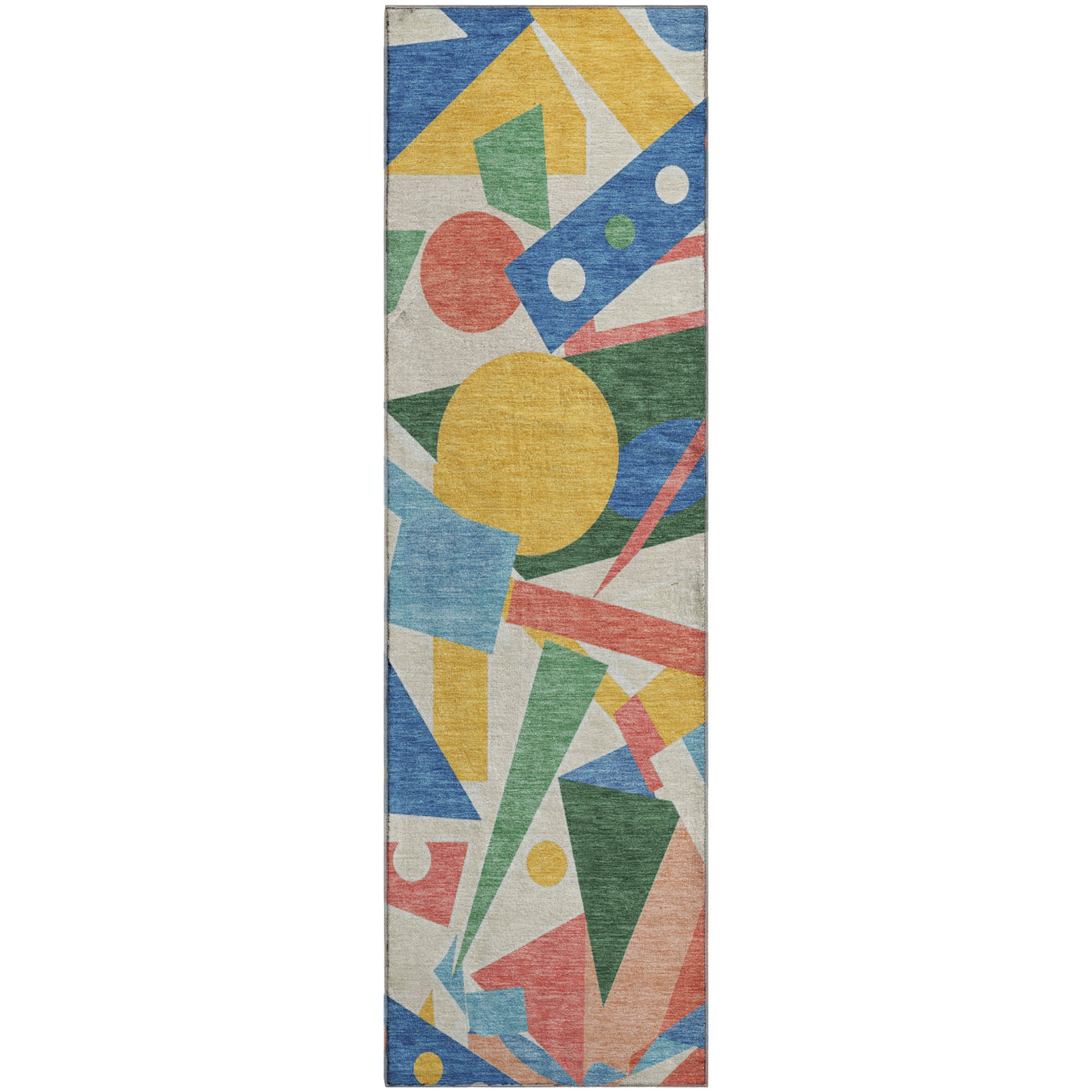 Seville Machine Washable Transitional Blue Rug 2'3" x 7'6" #shape_Runner