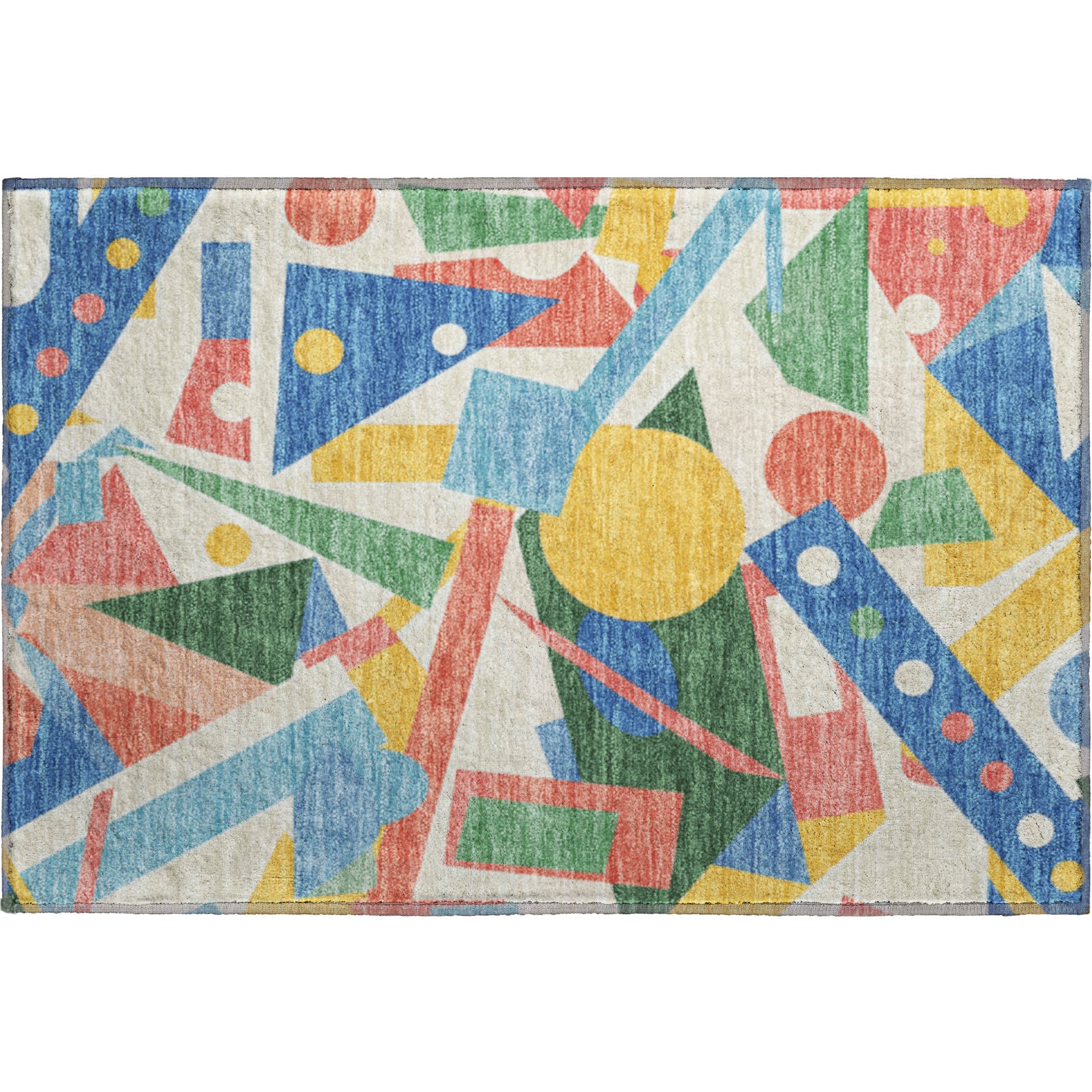 Seville Machine Washable Transitional Blue Rug 1'8" x 2'6" #shape_Rectangle