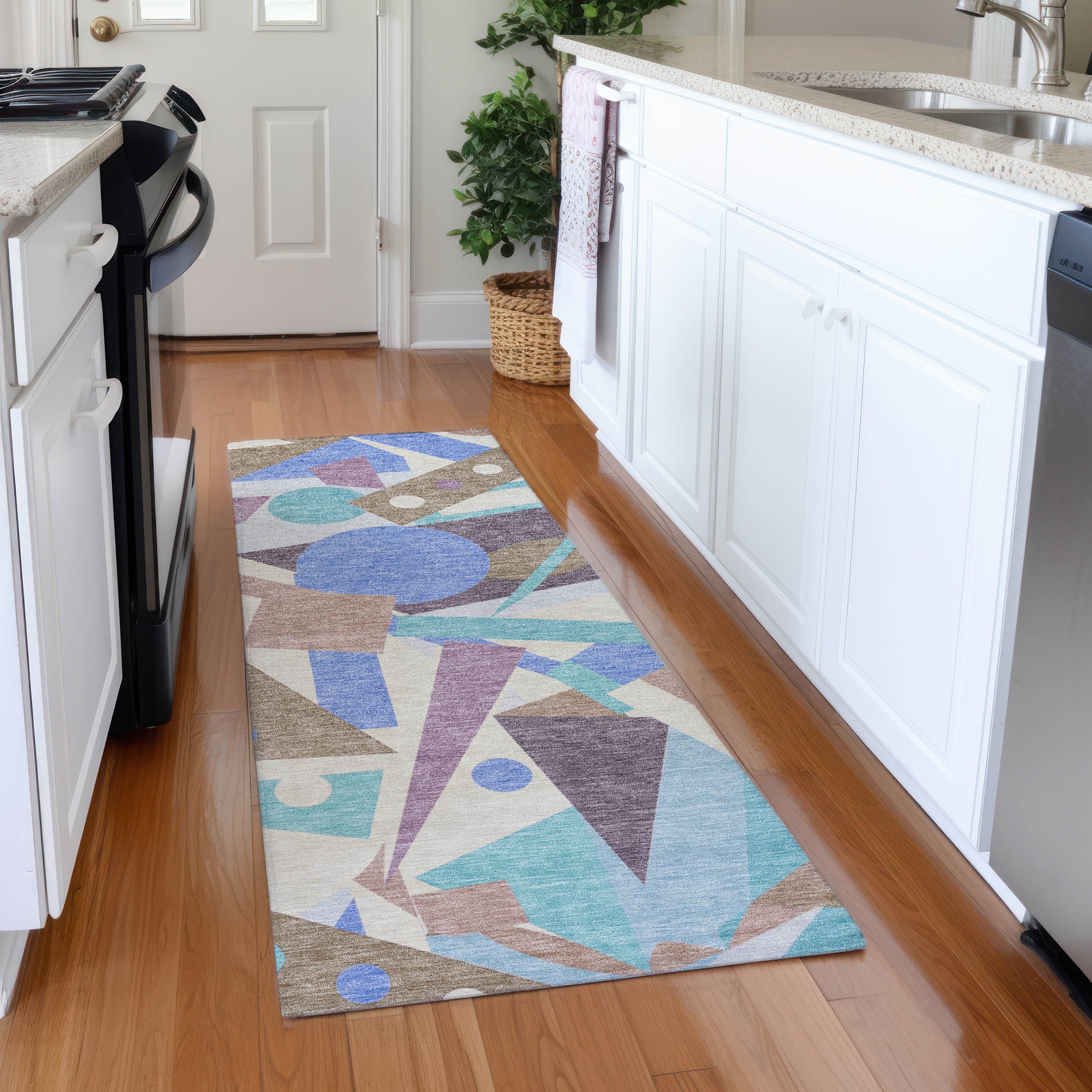 Seville Machine Washable Transitional Mocha Brown Rug 2'3" x 7'6" #shape_Runner