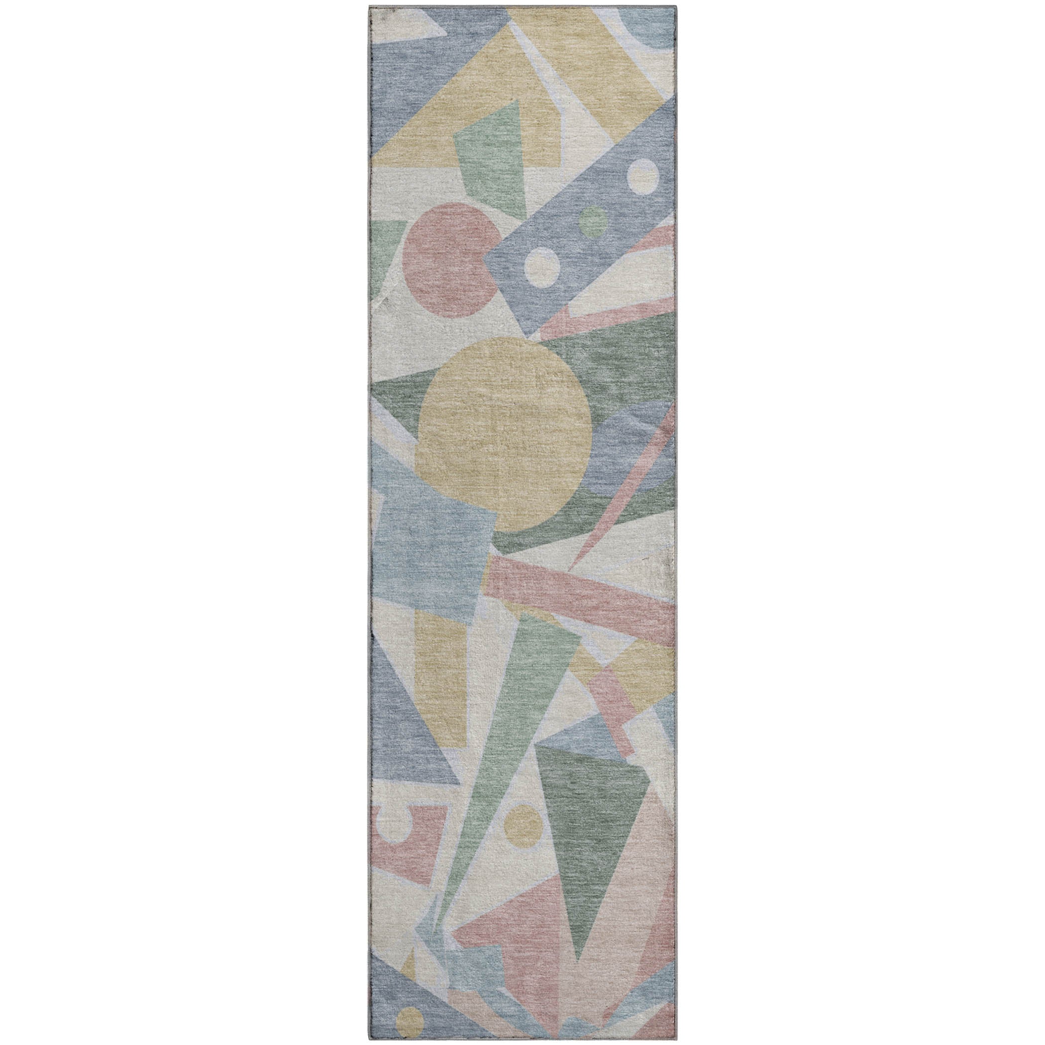 Seville Machine Washable Transitional Sky Blue Rug 2'3" x 7'6" #shape_Runner
