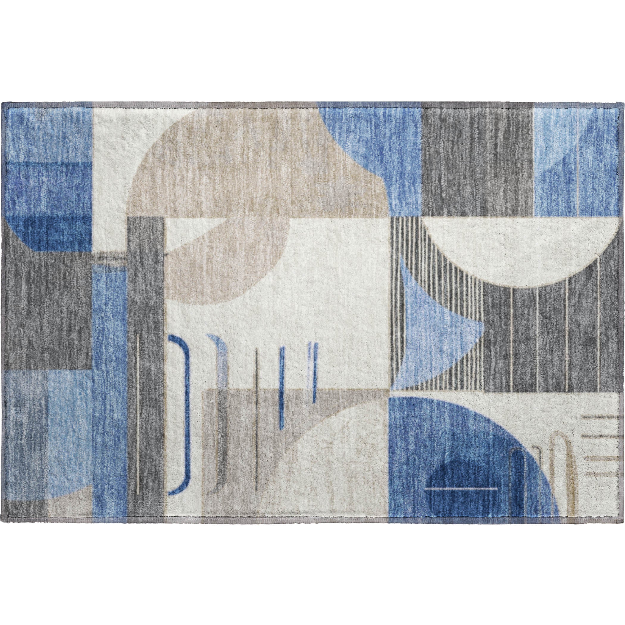 Oaxaca Machine Washable Transitional Blue Rug 1'8" x 2'6" #shape_Rectangle