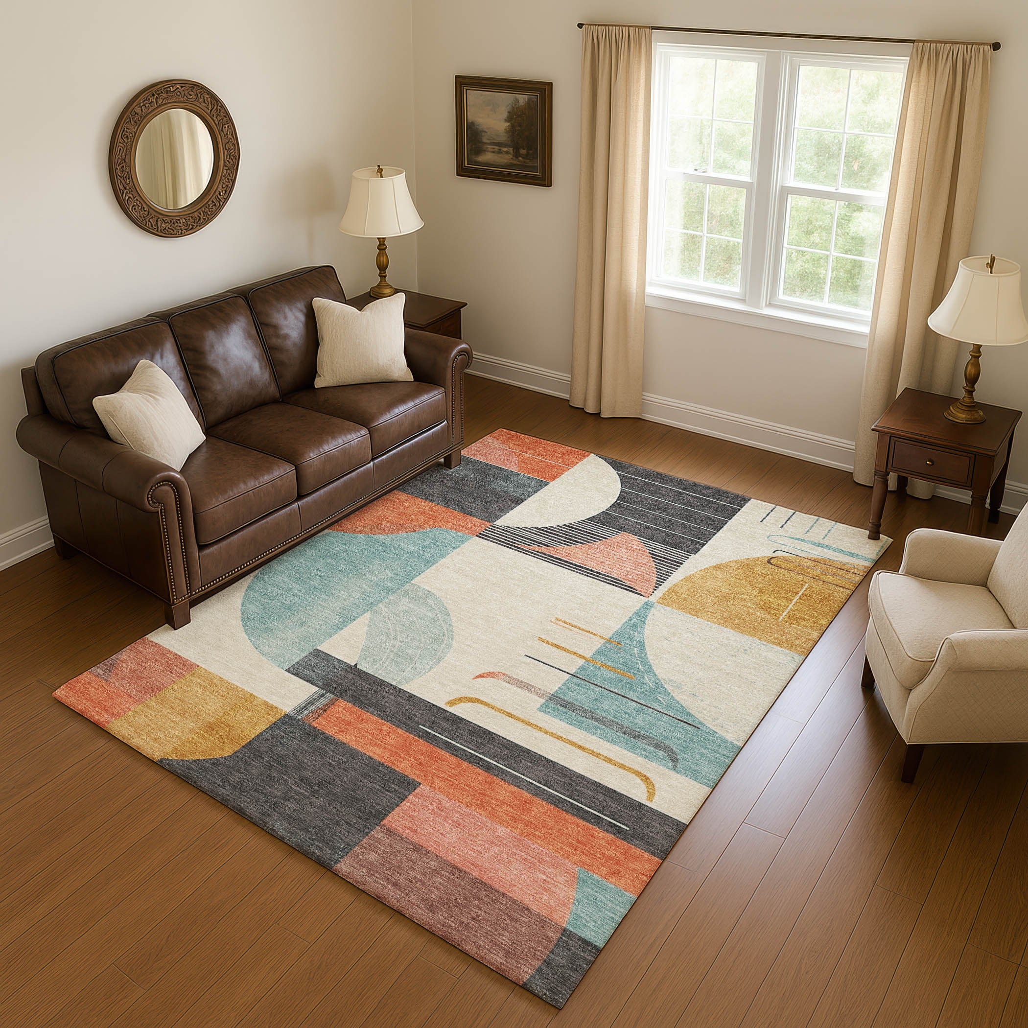 Oaxaca Machine Washable Transitional Gray Rug 2'6" x 3'10" #shape_Rectangle