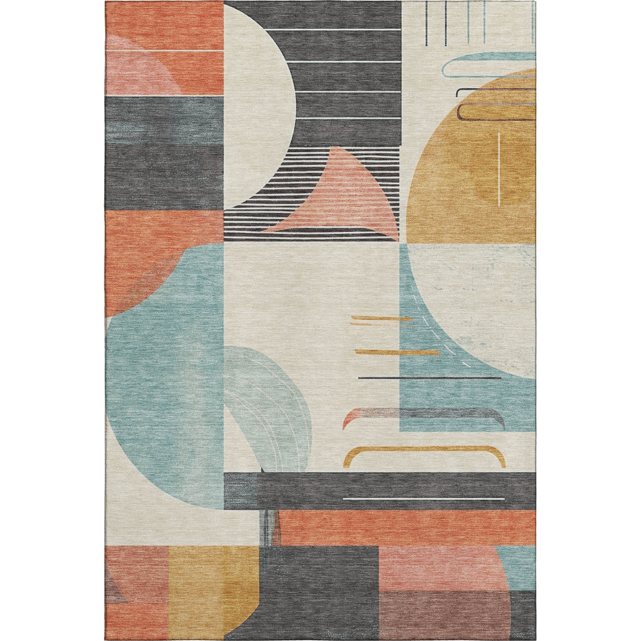 Oaxaca Machine Washable Transitional Gray Rug 2'6" x 3'10" #shape_Rectangle