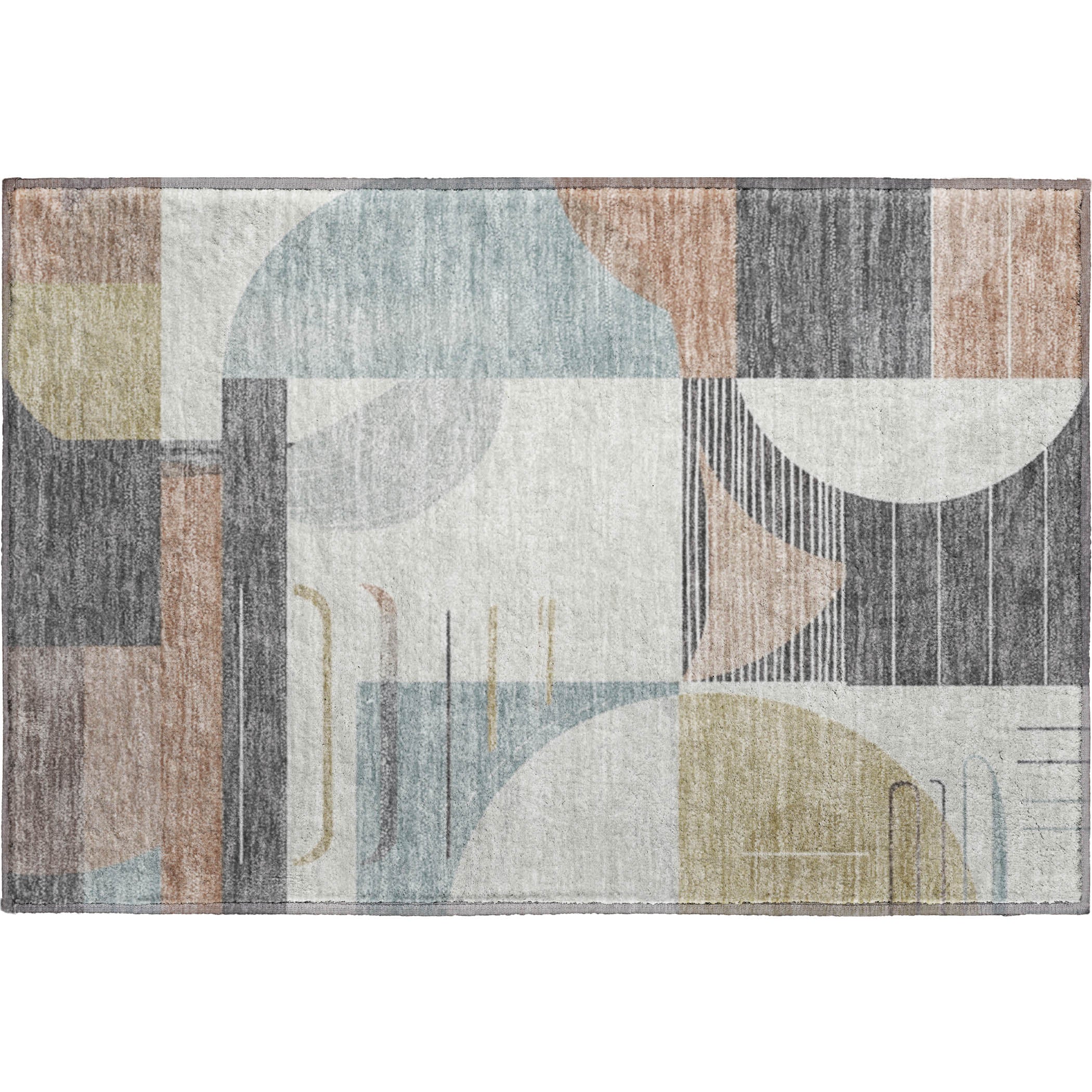 Oaxaca Machine Washable Transitional Paprika Orange Rug 1'8" x 2'6" #shape_Rectangle