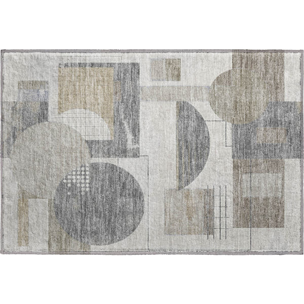 Split Machine Washable Transitional Beige Brown Rug 1'8" x 2'6"