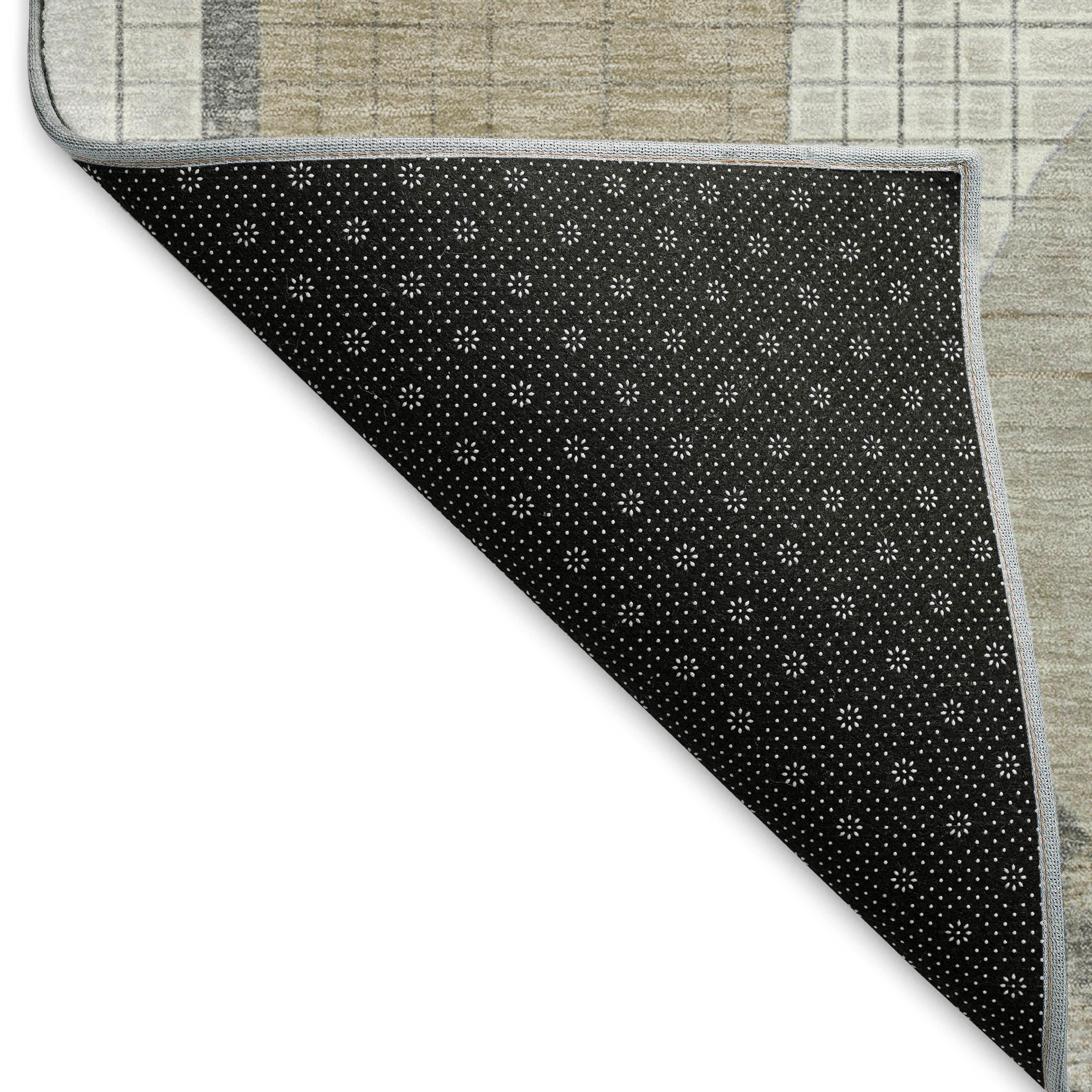 Split Machine Washable Transitional Beige Brown Rug 1'8" x 2'6" #shape_Rectangle