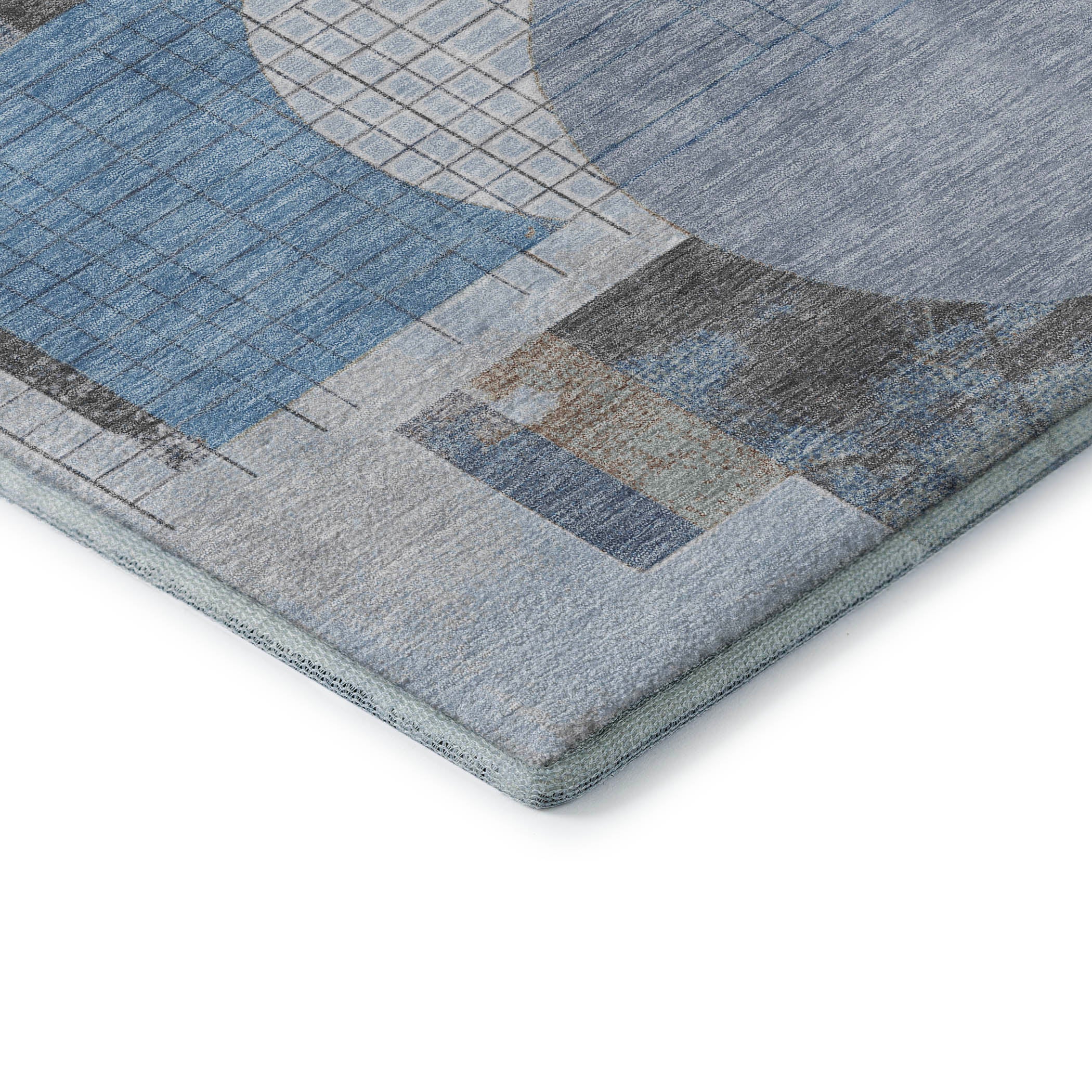 Split Machine Washable Transitional Blue Rug 1'8" x 2'6" #shape_Rectangle
