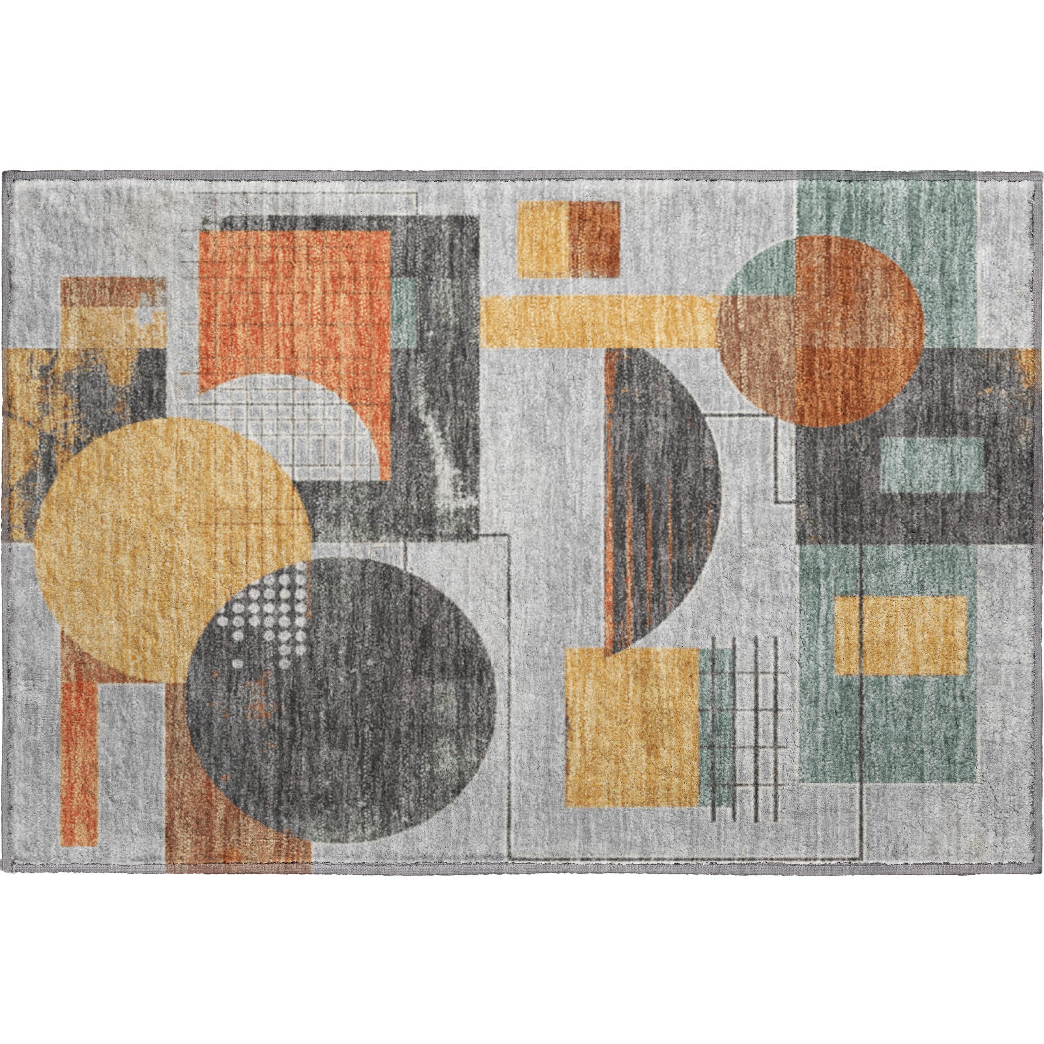 Split Machine Washable Transitional Gray Rug 1'8" x 2'6" #shape_Rectangle