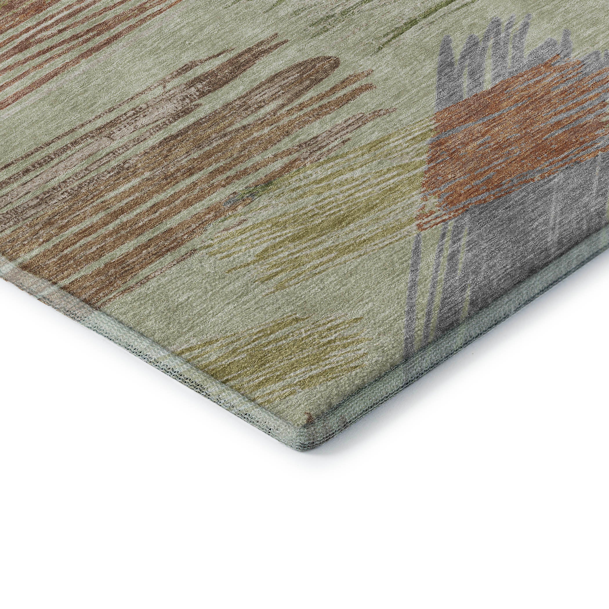 Bruges Machine Washable Transitional Aloe Green Rug 1'8" x 2'6" #shape_Rectangle