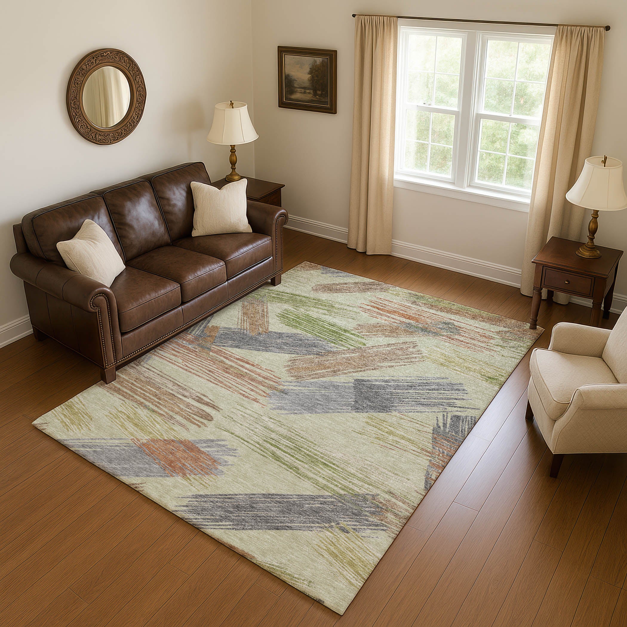 Bruges Machine Washable Transitional Aloe Green Rug 2'6" x 3'10" #shape_Rectangle