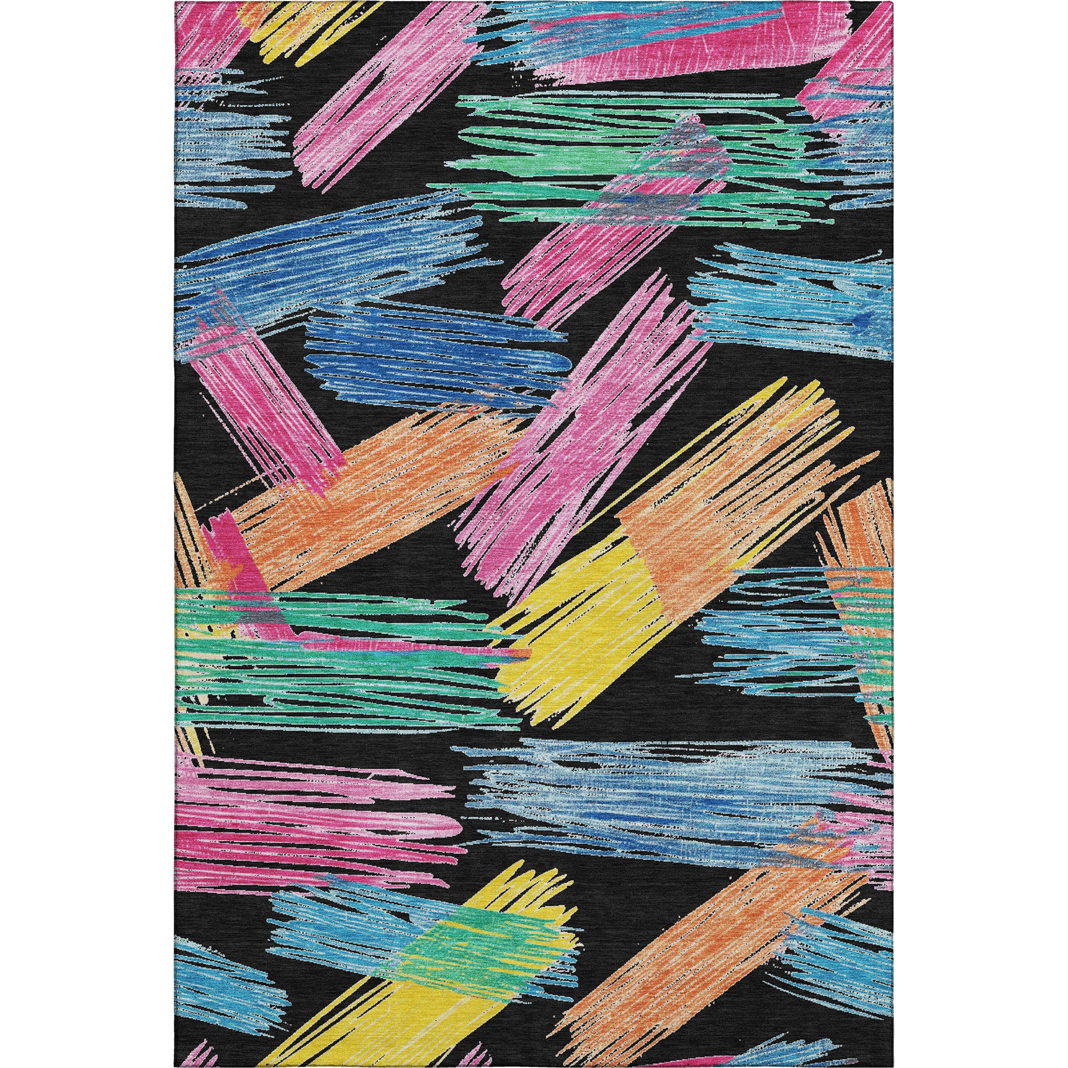 Bruges Machine Washable Transitional Black Rug 2'6" x 3'10" #shape_Rectangle