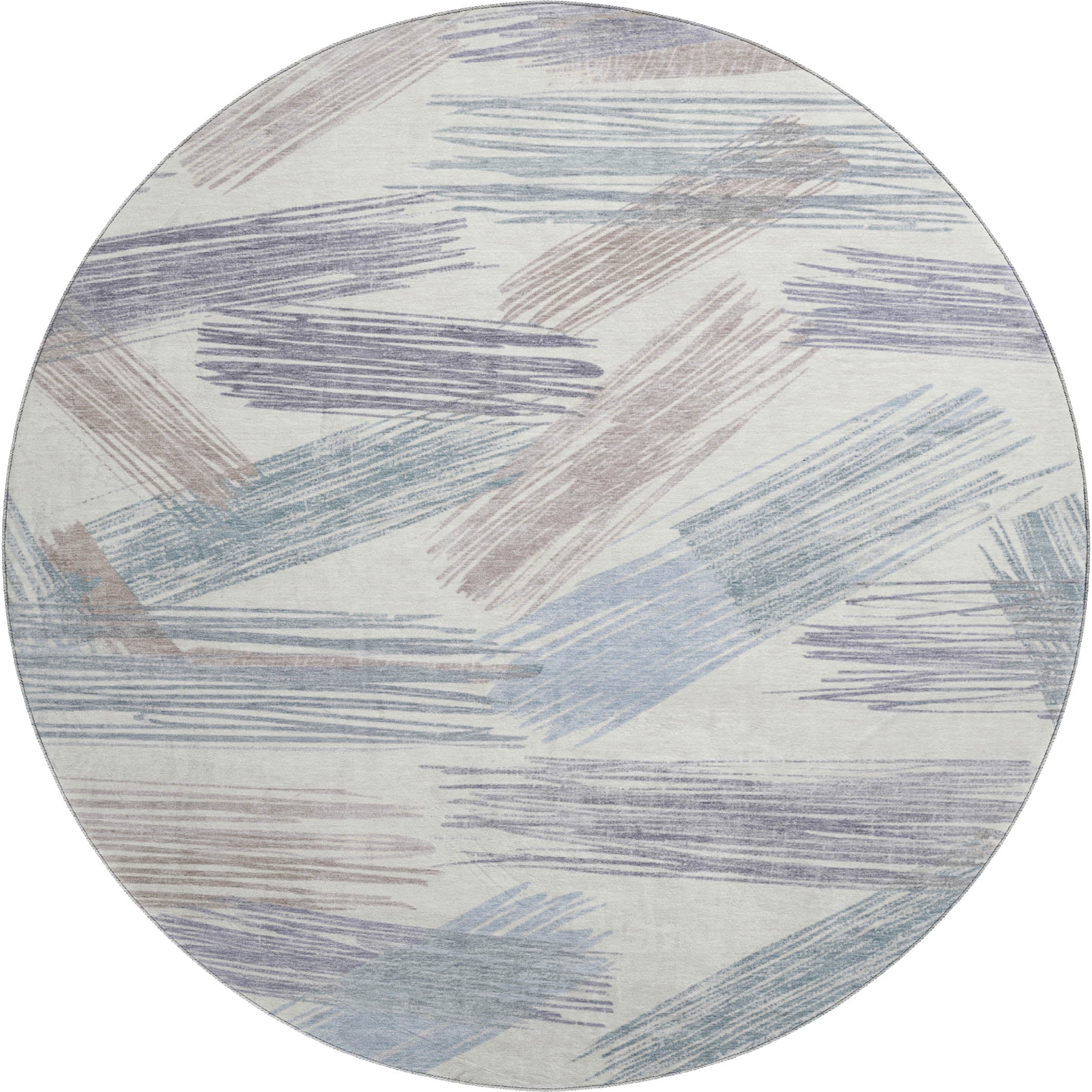 Bruges Machine Washable Transitional Ivory Rug 8' x 8' #shape_Round
