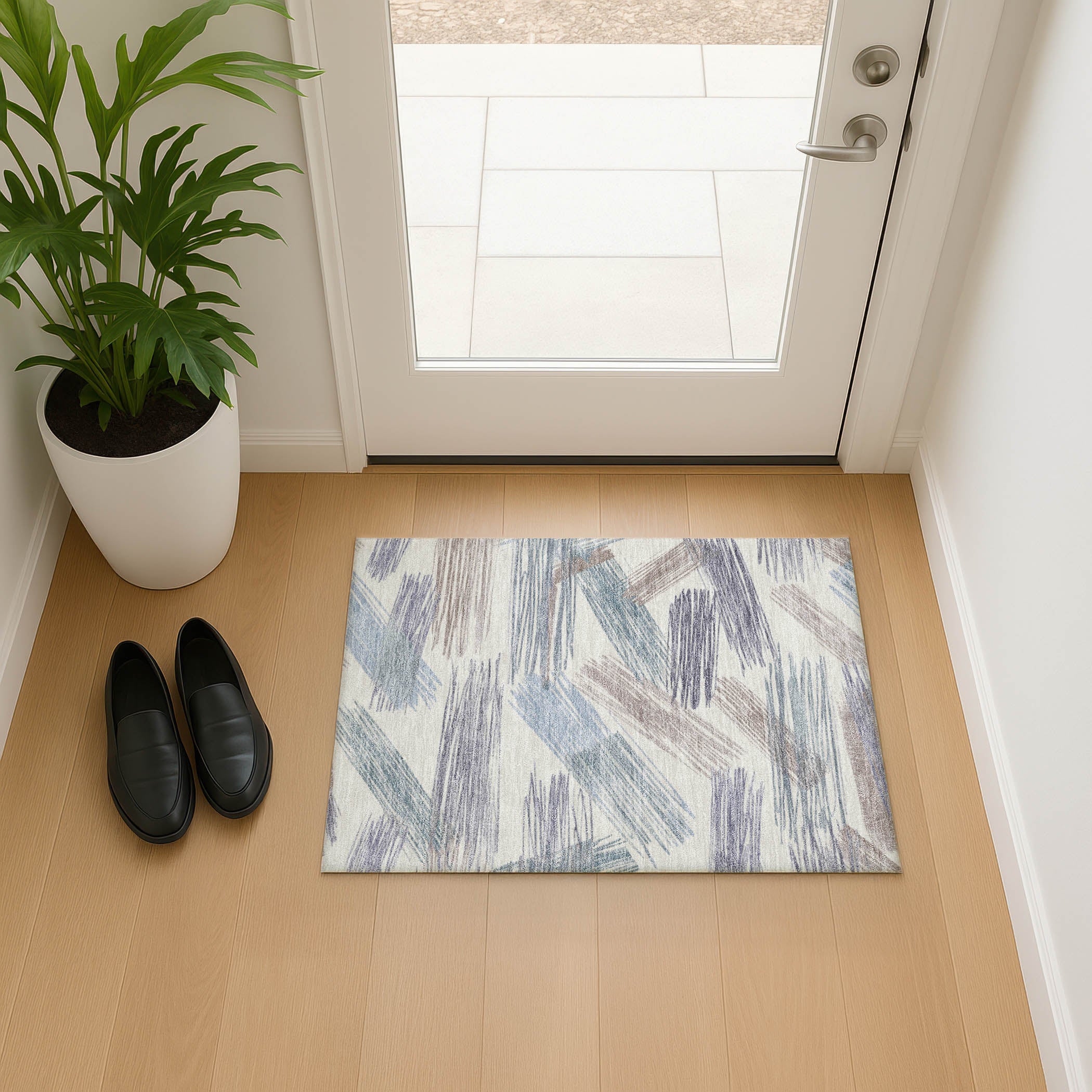 Bruges Machine Washable Transitional Ivory Rug 1'8" x 2'6" #shape_Rectangle