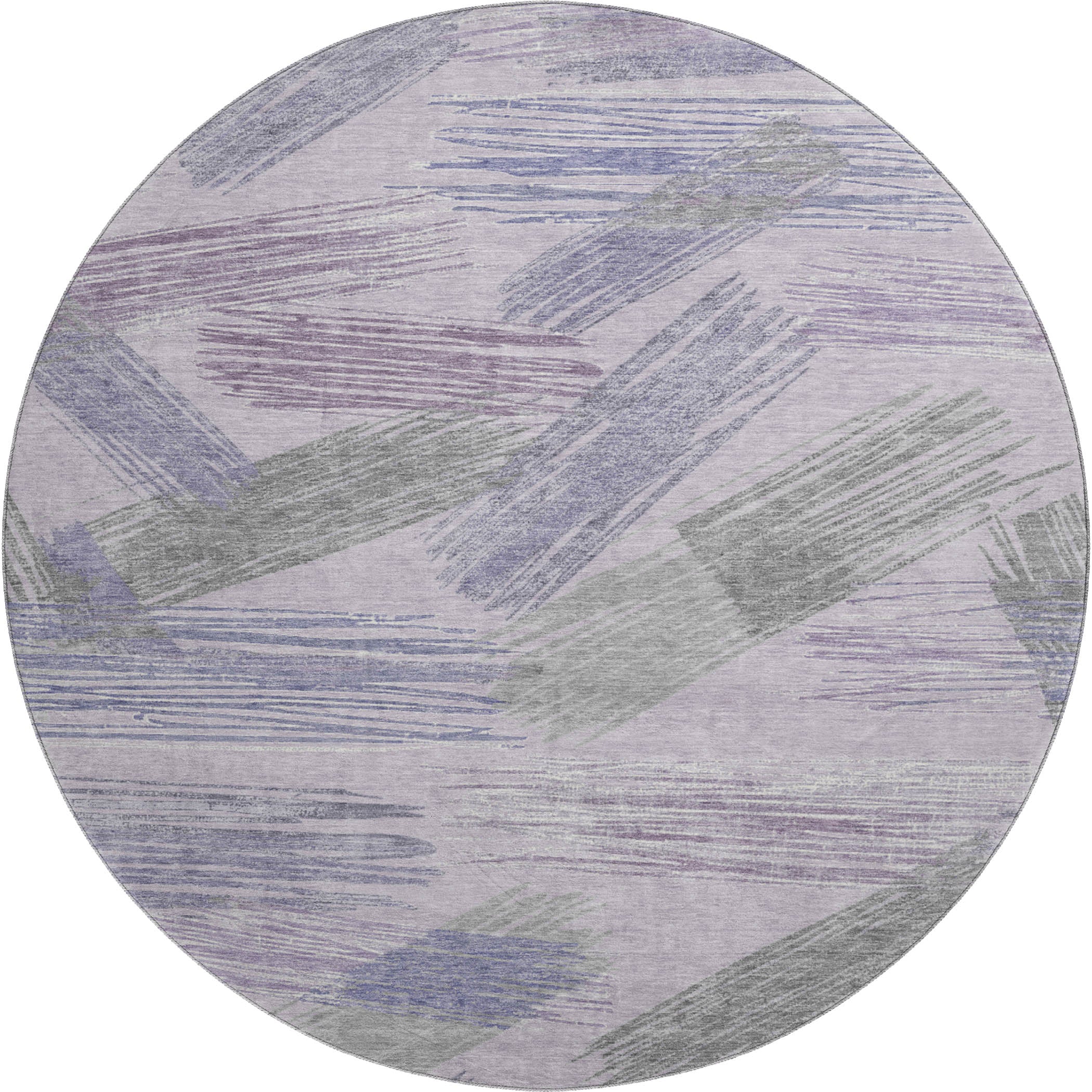 Bruges Machine Washable Transitional Lavender Purple Rug 8' x 8' #shape_Round
