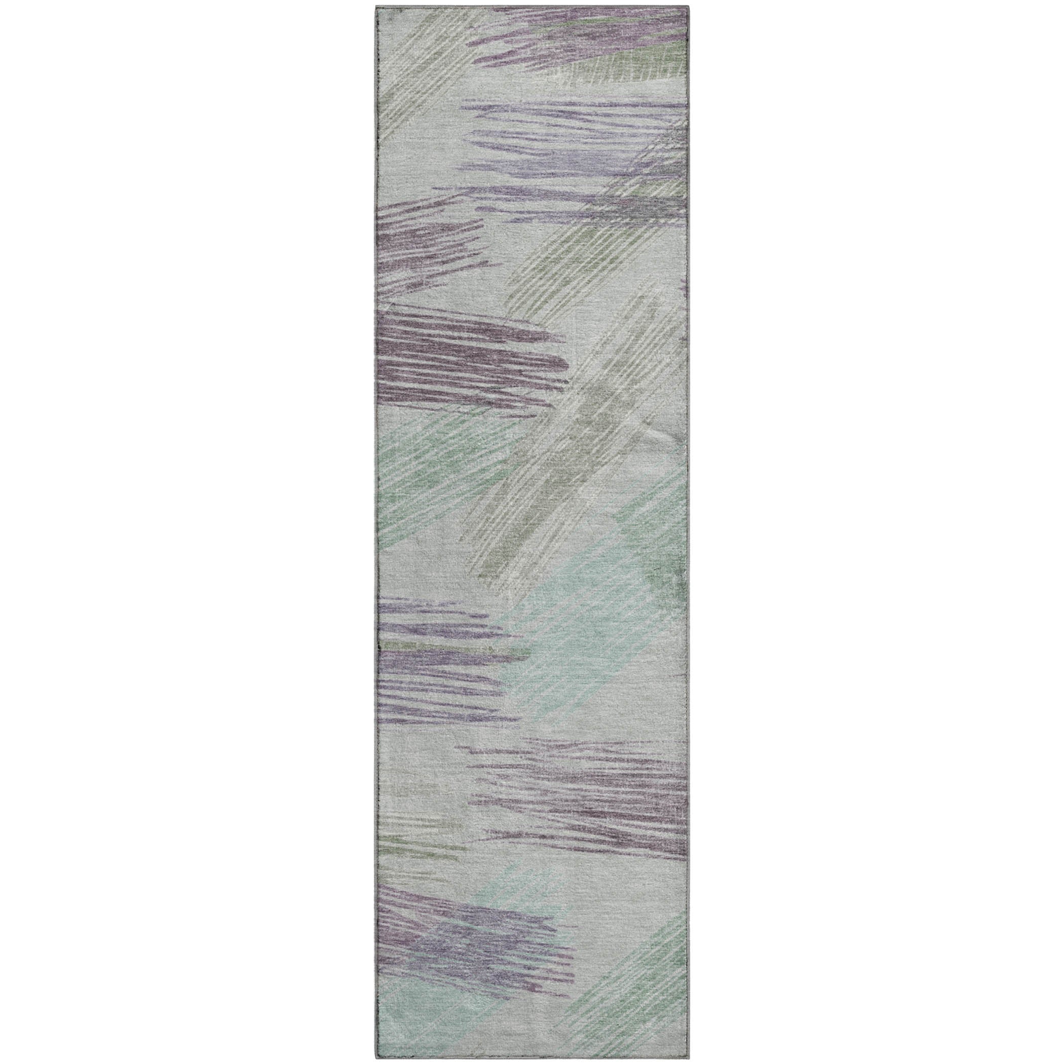 Bruges Machine Washable Transitional Sage Green Rug 2'3" x 7'6" #shape_Runner