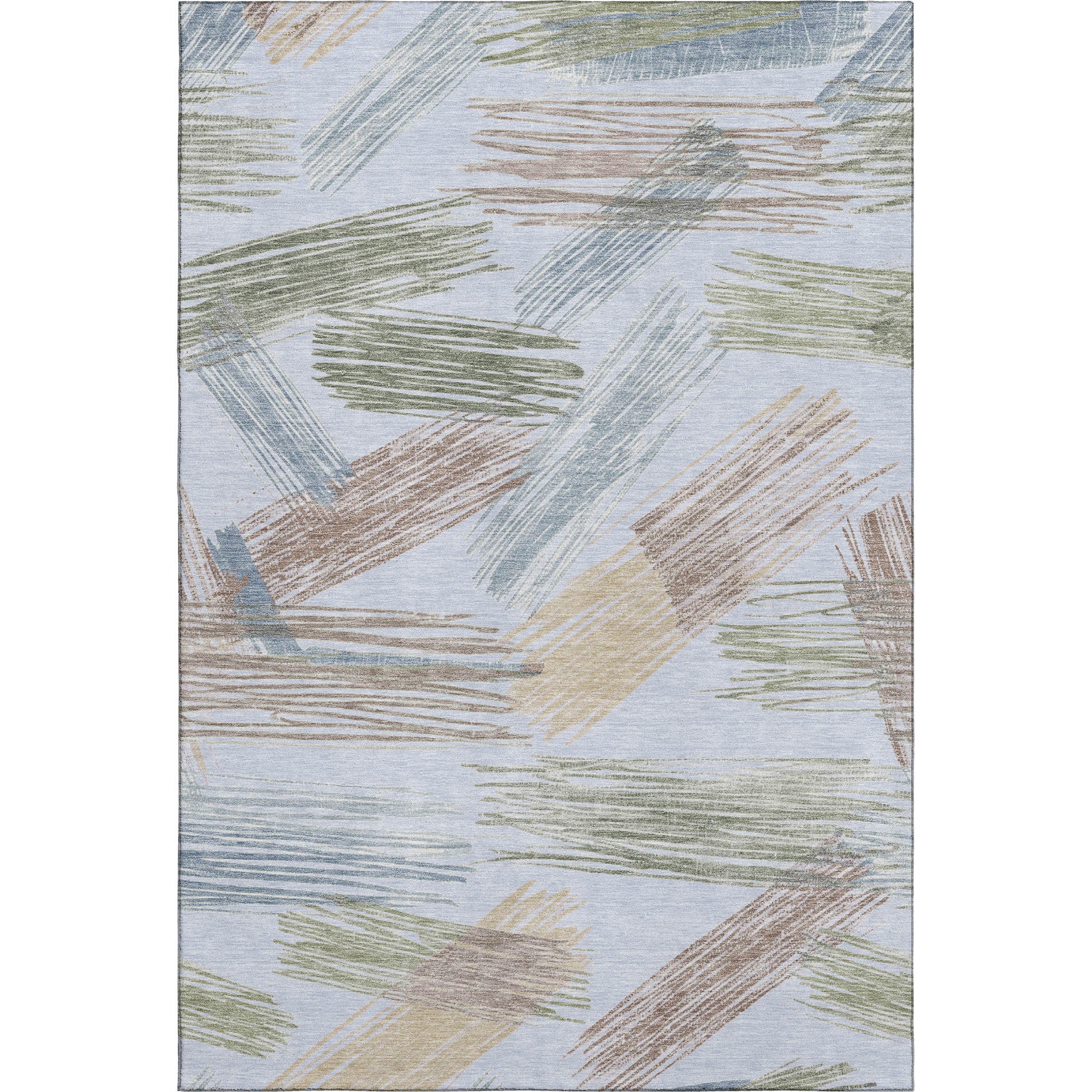 Bruges Machine Washable Transitional Sky Blue Rug 2'6" x 3'10" #shape_Rectangle