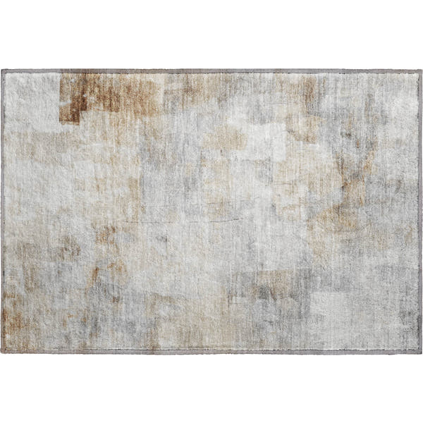 Dublin Machine Washable Transitional Beige Brown Rug 1'8" x 2'6"