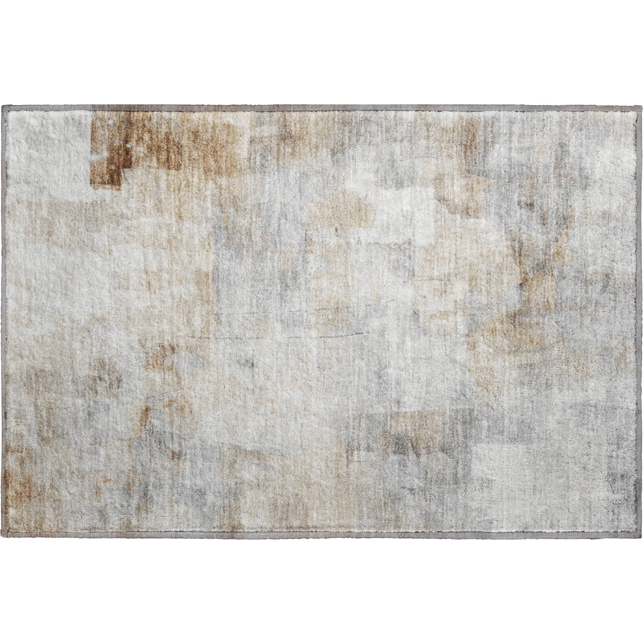 Dublin Machine Washable Transitional Beige Brown Rug 1'8" x 2'6" #shape_Rectangle