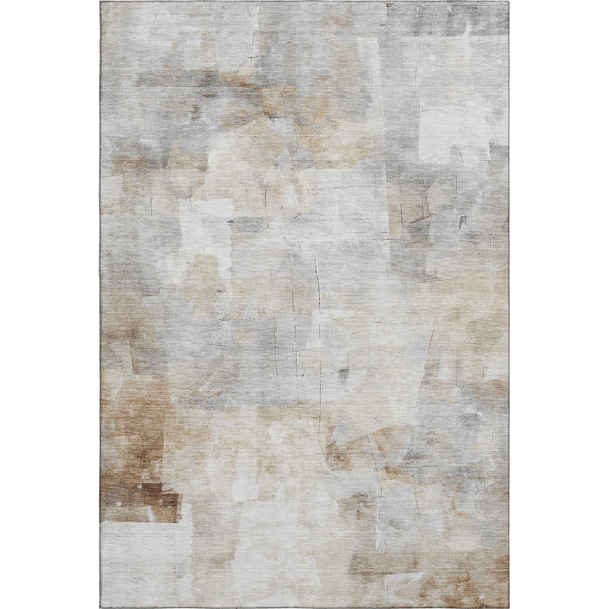 Dublin Machine Washable Transitional Beige Brown Rug 2'6" x 3'10" #shape_Rectangle