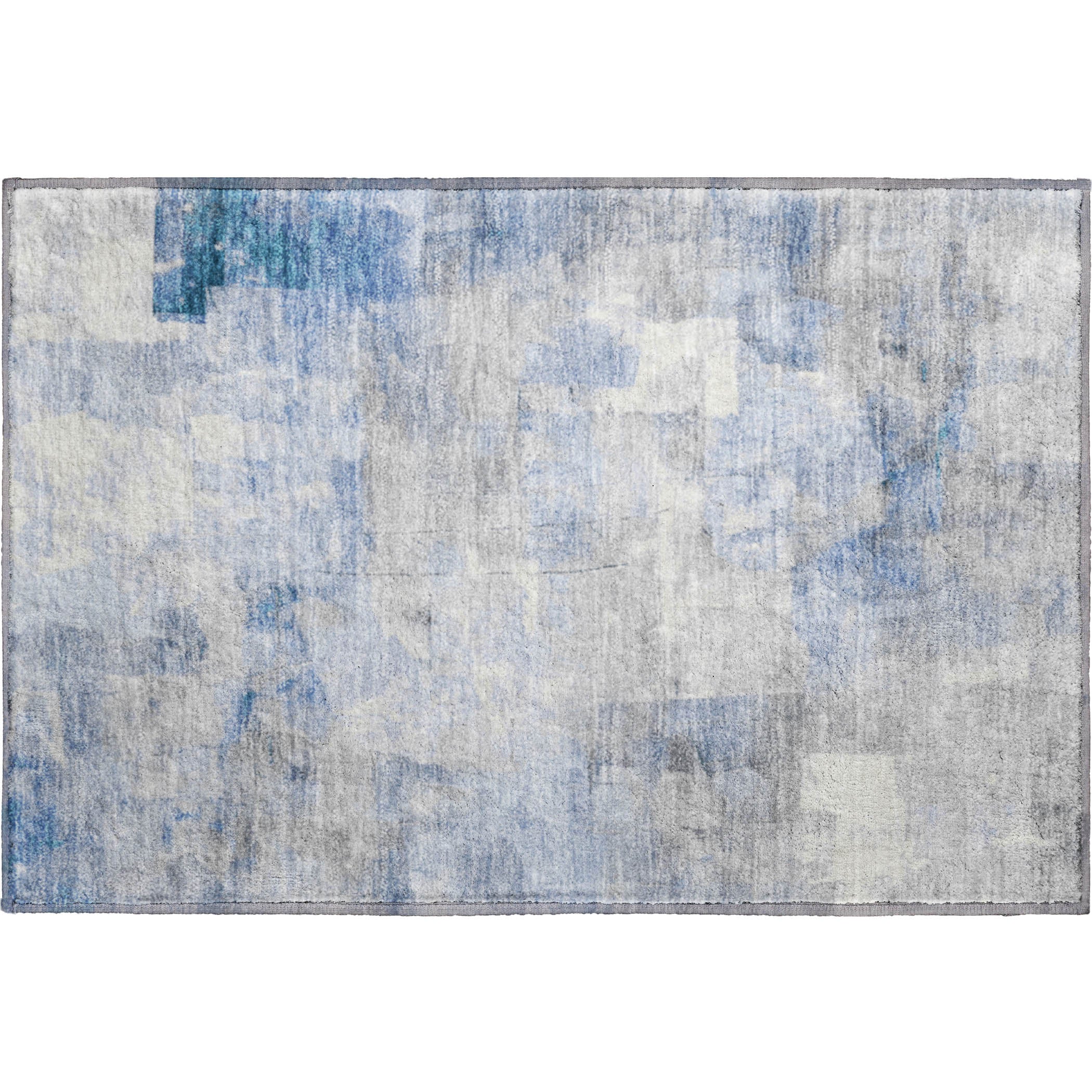 Dublin Machine Washable Transitional Denim Blue Rug 1'8" x 2'6" #shape_Rectangle