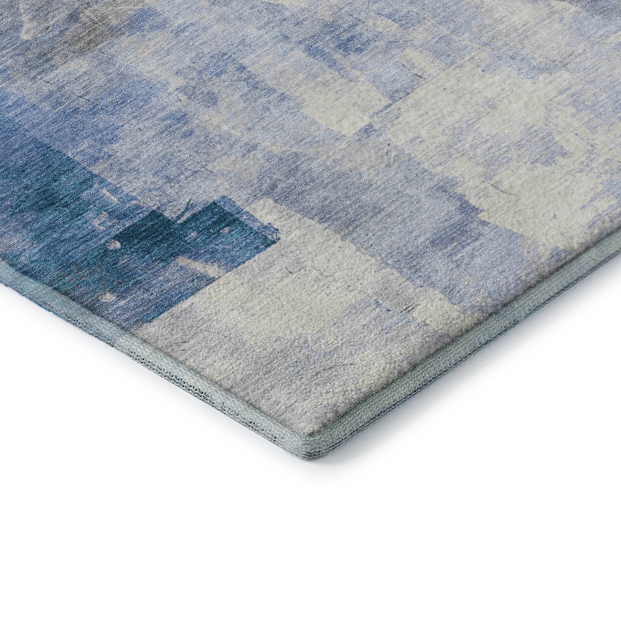 Dublin Machine Washable Transitional Denim Blue Rug 1'8" x 2'6" #shape_Rectangle