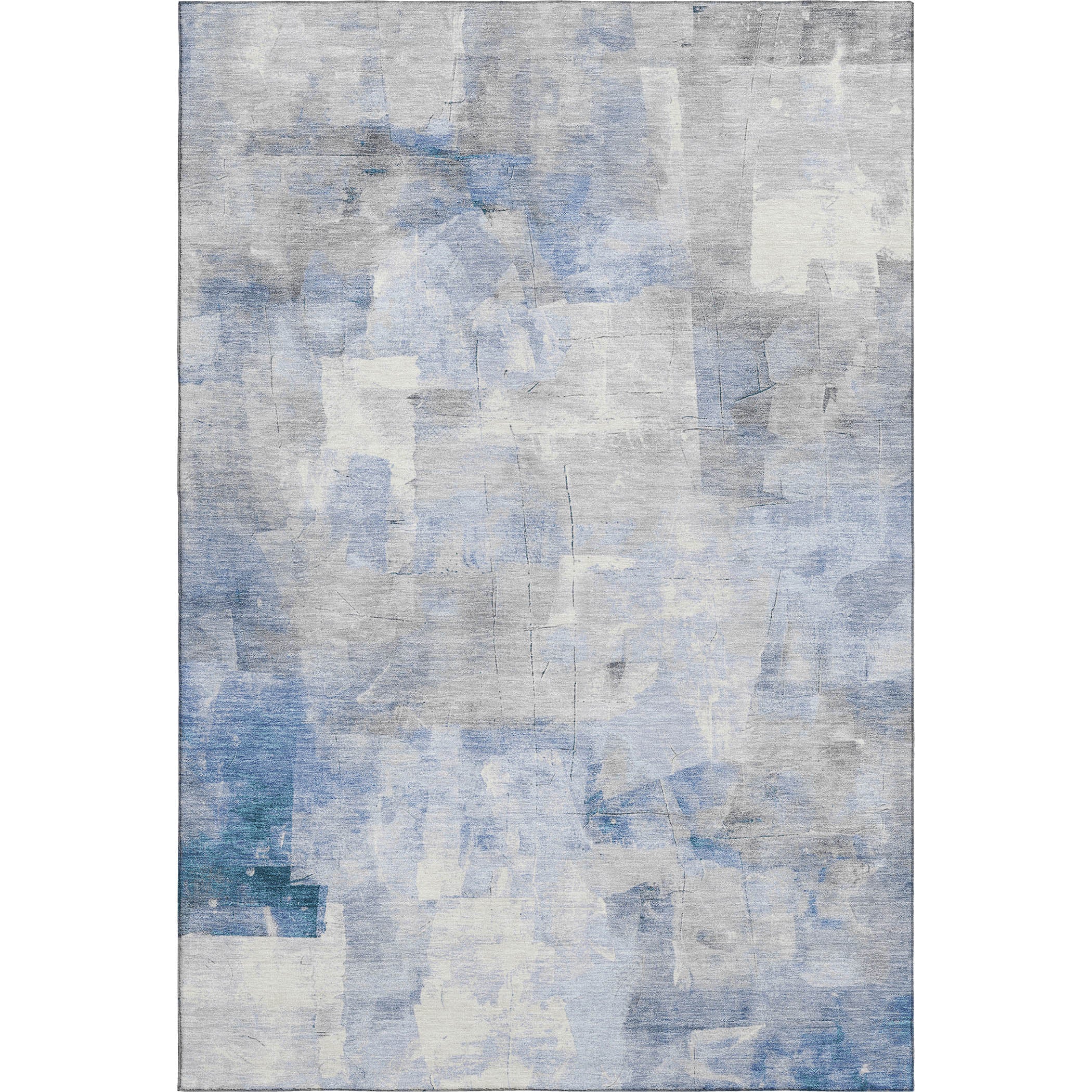 Dublin Machine Washable Transitional Denim Blue Rug 2'6" x 3'10" #shape_Rectangle