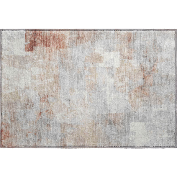 Dublin Machine Washable Transitional Paprika Orange Rug 1'8" x 2'6"