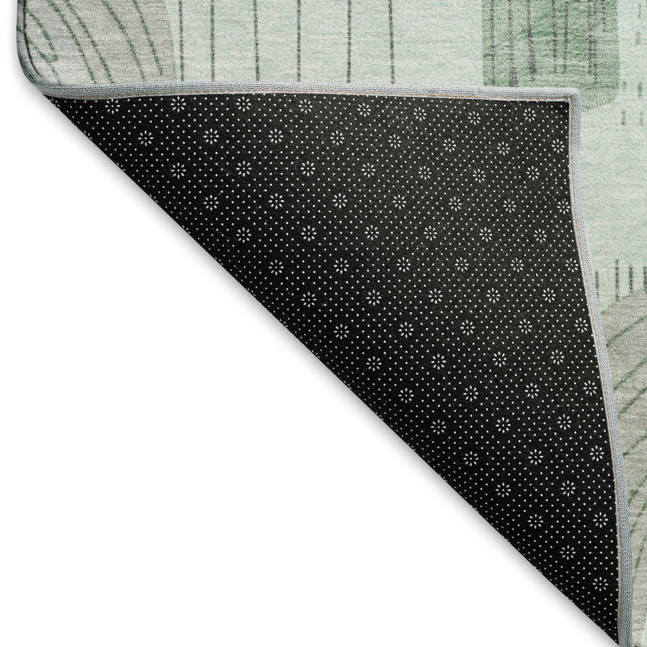 Sarajevo Machine Washable Transitional Mint Green Rug 1'8" x 2'6" #shape_Rectangle