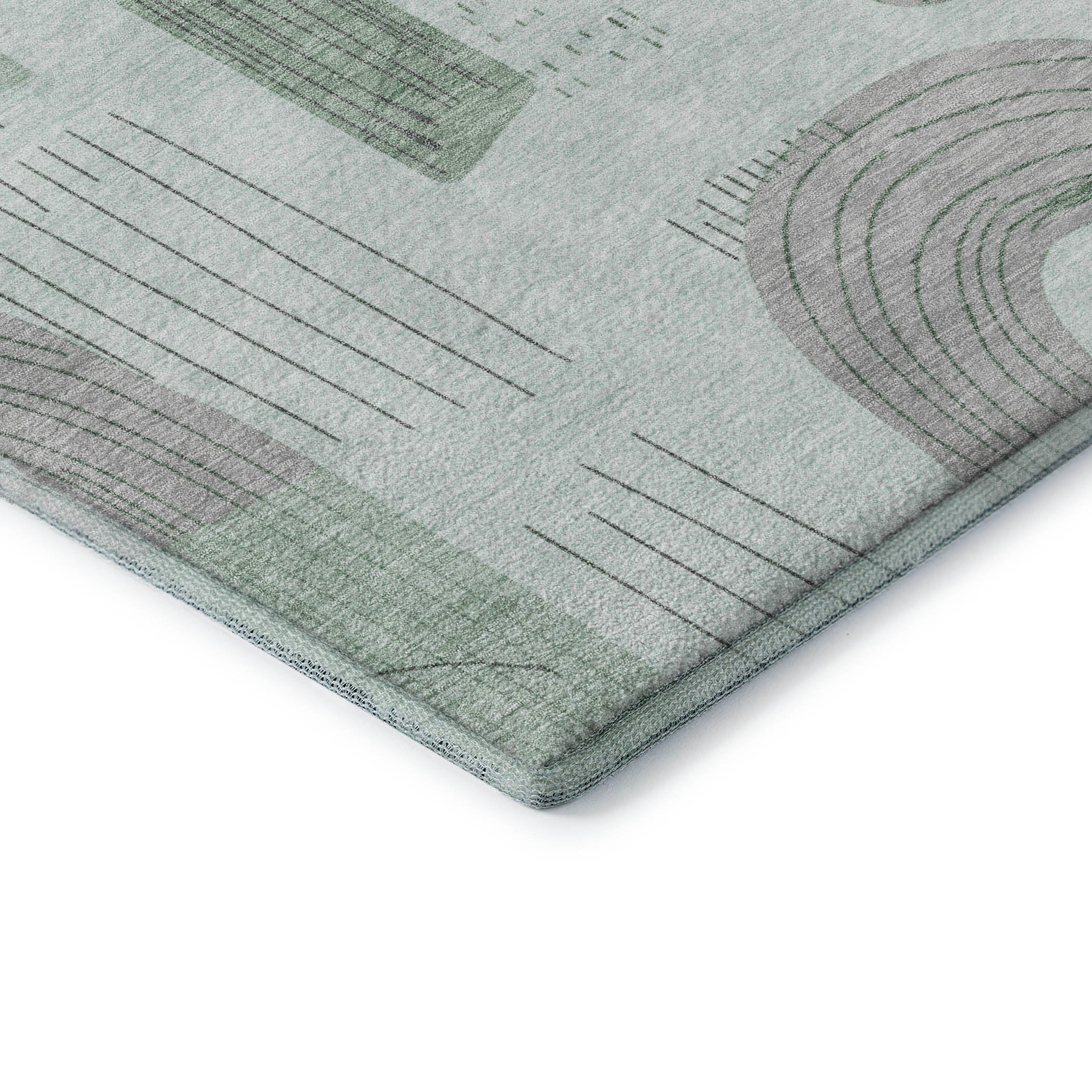 Sarajevo Machine Washable Transitional Mint Green Rug 1'8" x 2'6" #shape_Rectangle